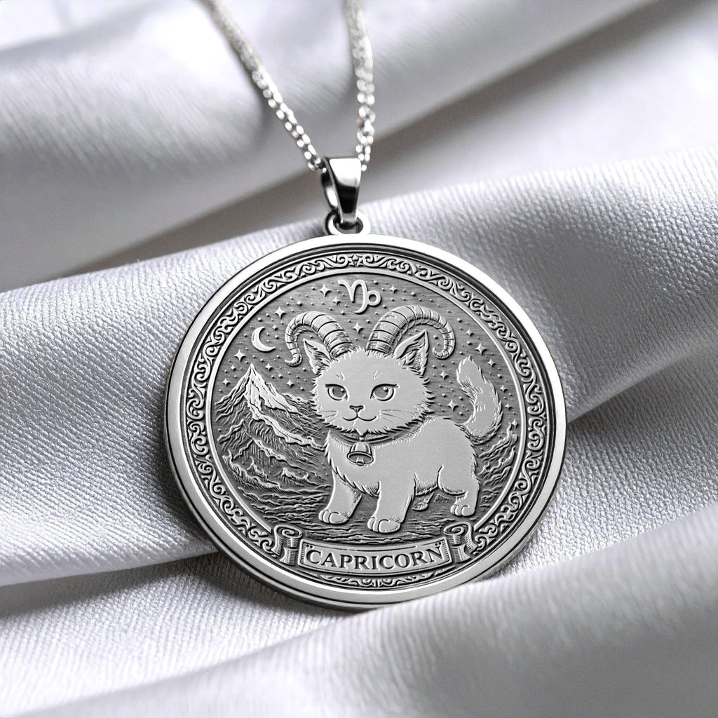 Capricorn Dog Pendant – Zodiac Charm Necklace, Loyal Gift -497