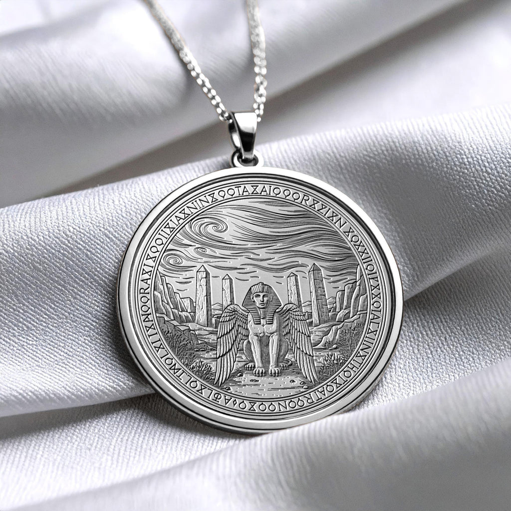 Ancient  Sphinx Necklace , Wisdom Talisman  Egyptian Jewelry -44