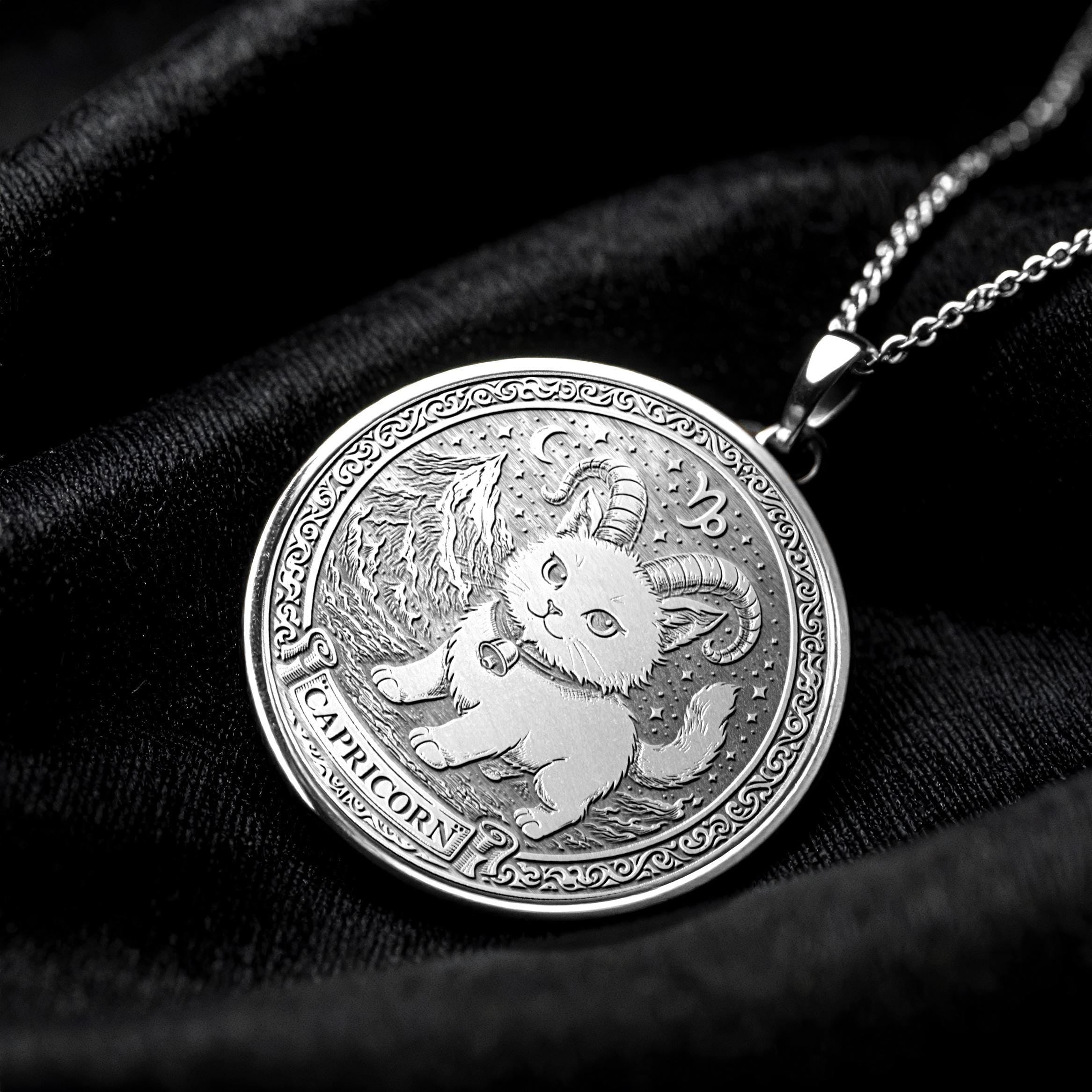 Capricorn Dog Pendant – Zodiac Charm Necklace, Loyal Gift -497