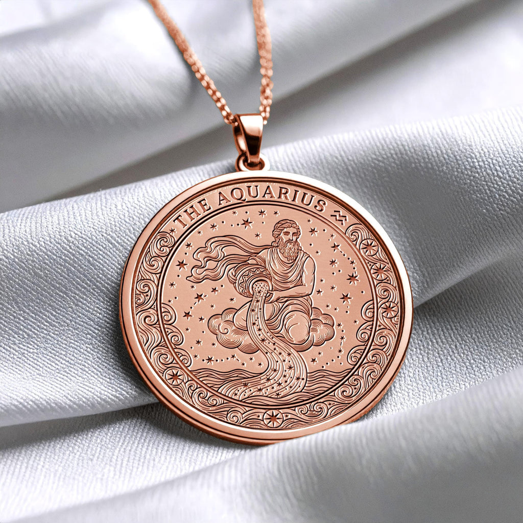 Aquarius Zodiac Pendant Necklace – Meaningful Astrology Jewelry -1