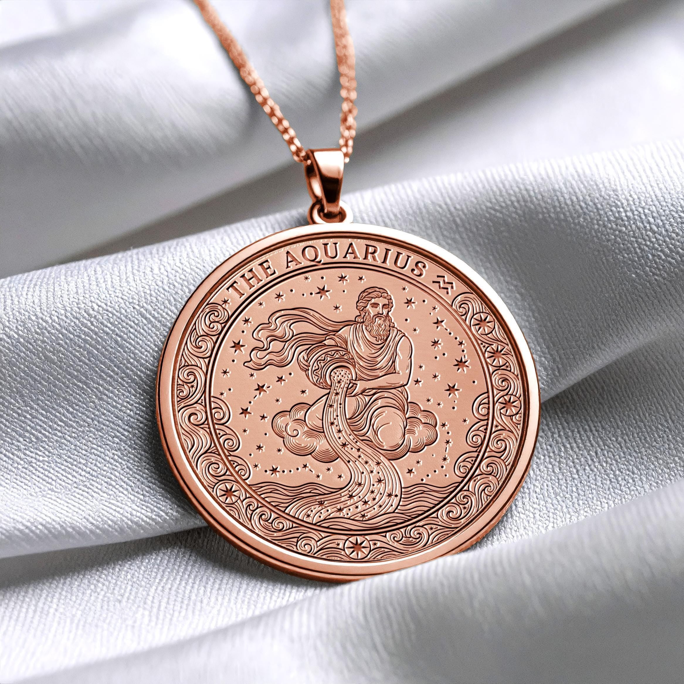 Aquarius Zodiac Pendant Necklace – Meaningful Astrology Jewelry -1