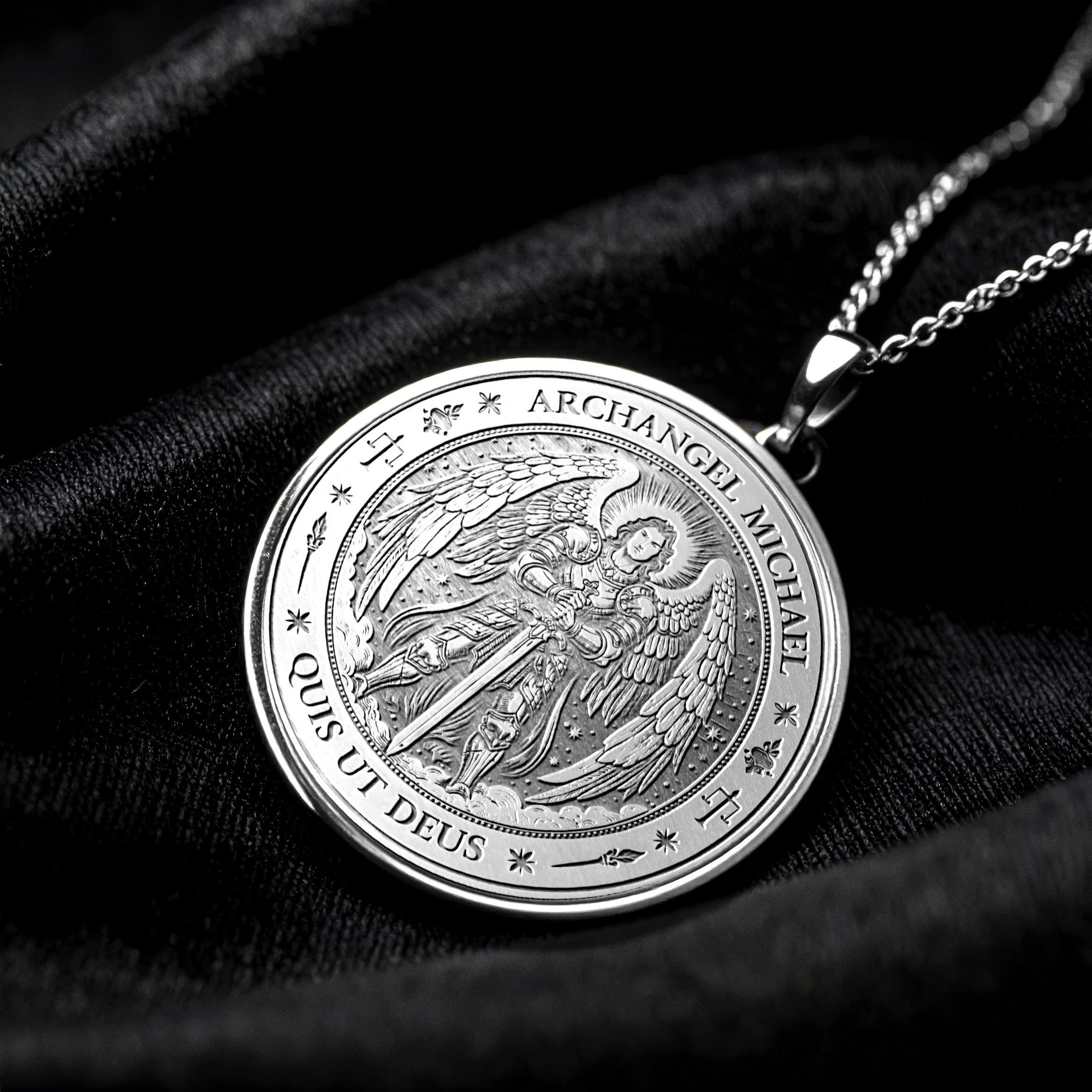 14K Gold Archangel Michael Necklace -80