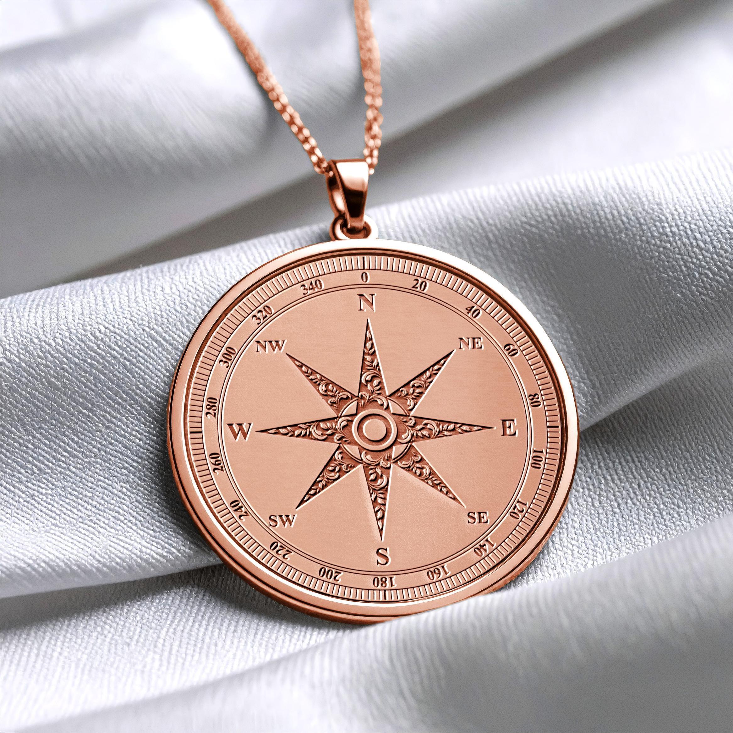 Compass Pendant Navigation Necklace - 307