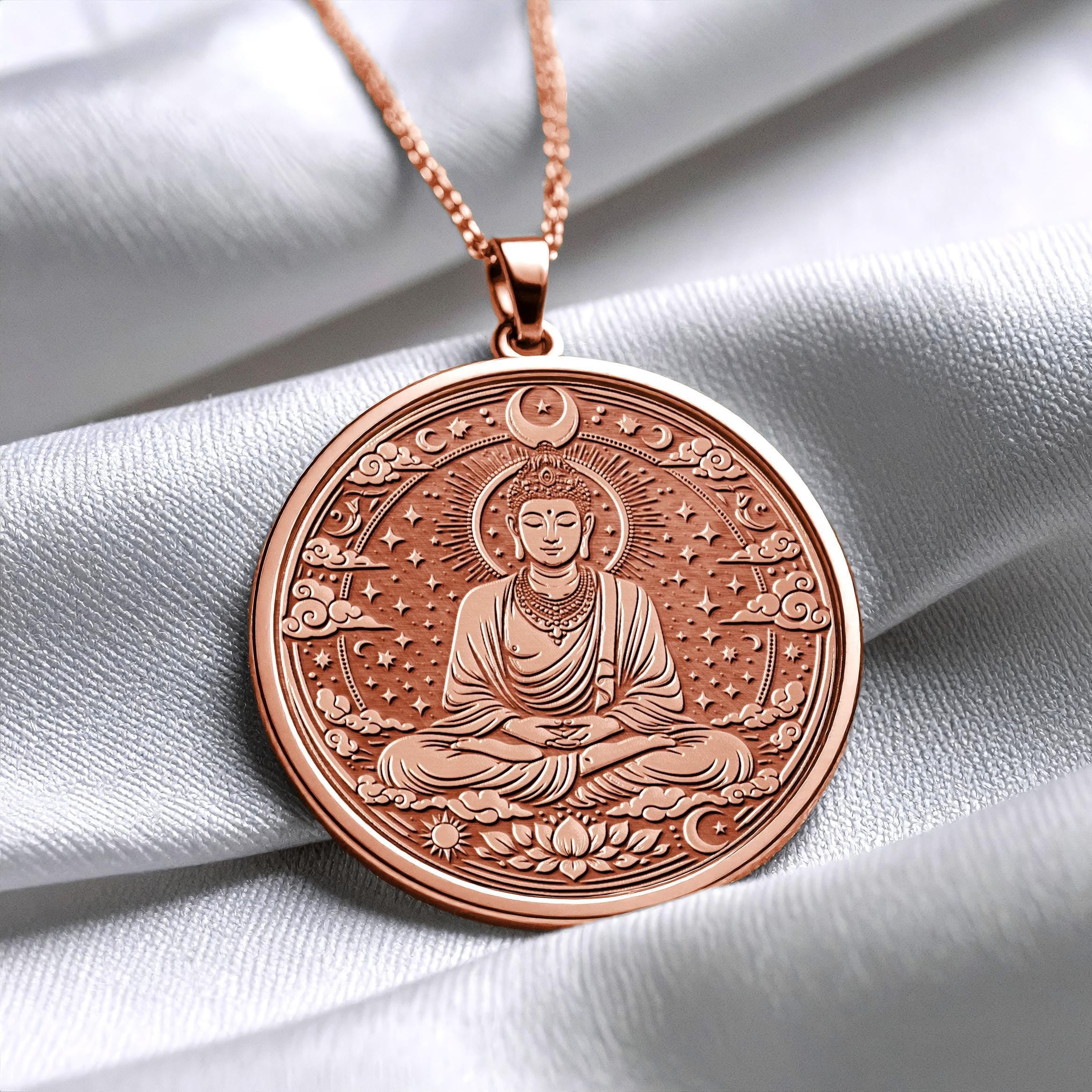 Celestial Buddha Pendant Spiritual Necklace -343