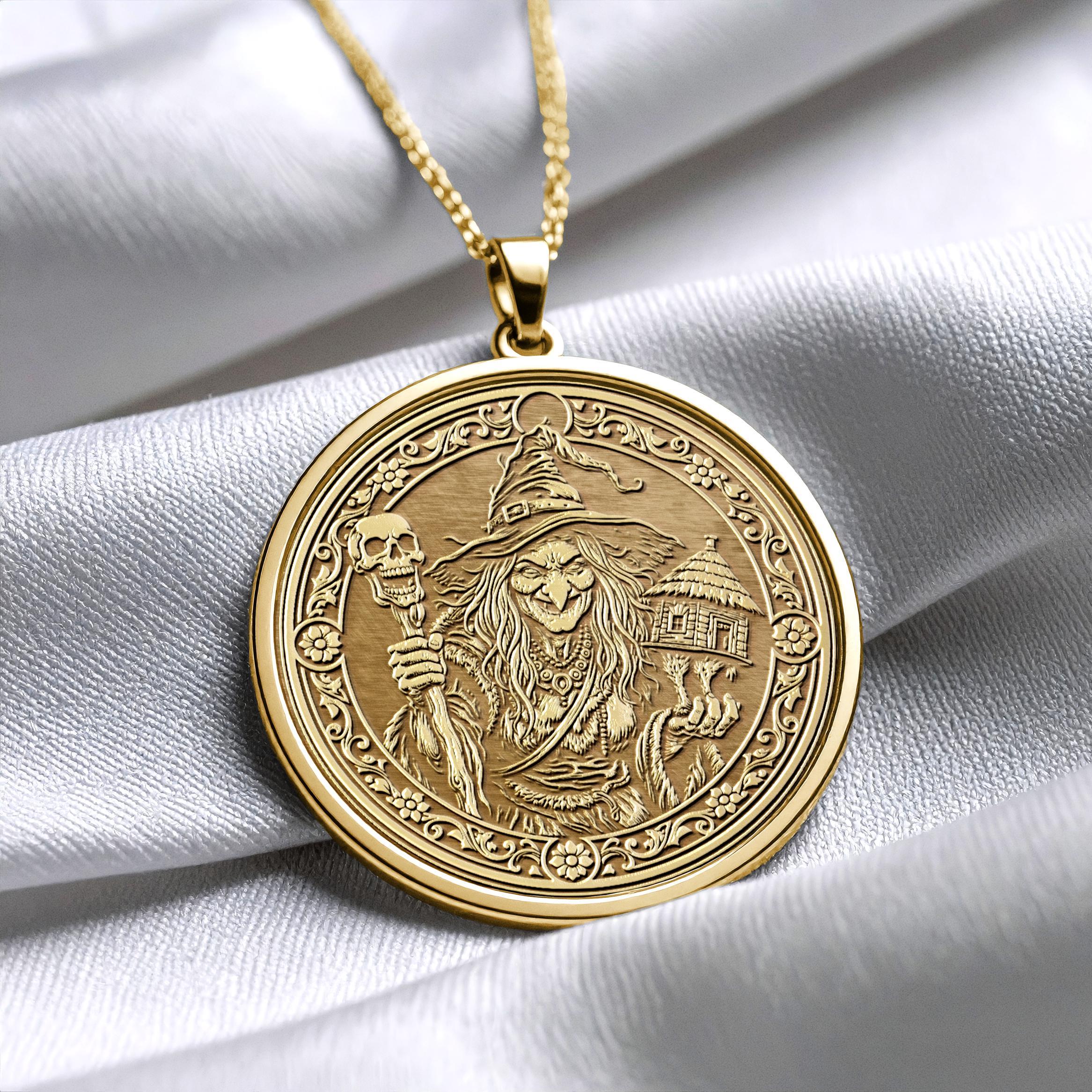 Baba Yaga Slavic Folklore Witch Pendant -319