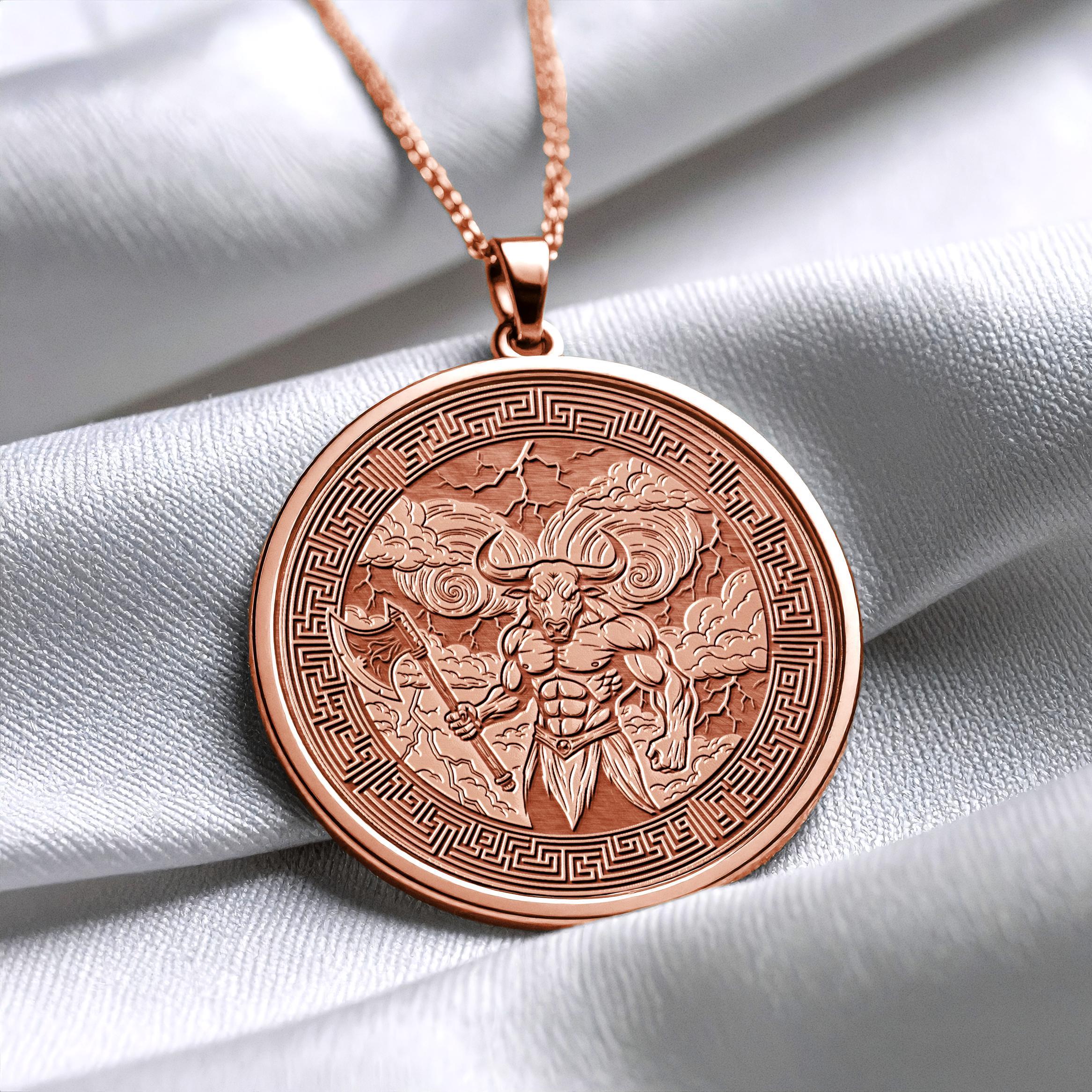 Celestial Taurus Necklace Gold Zodiac Pendant -269