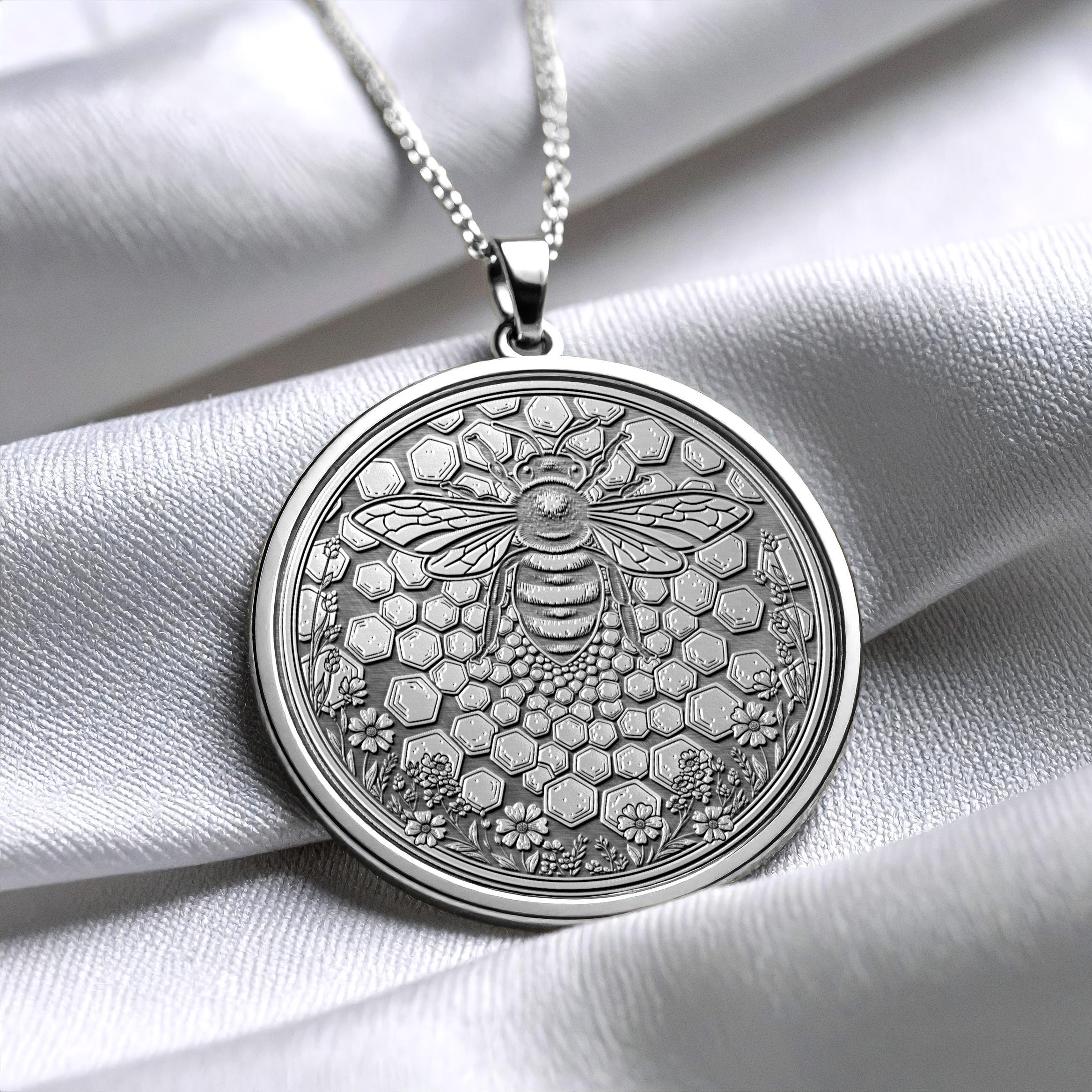 Bee Pendant Honey Bee Jewelry Necklace -199