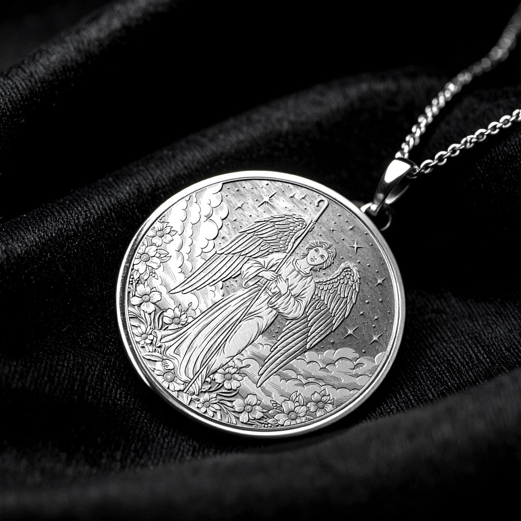 Archangel Raphael Necklace, Faith and Protection Symbol,  -76