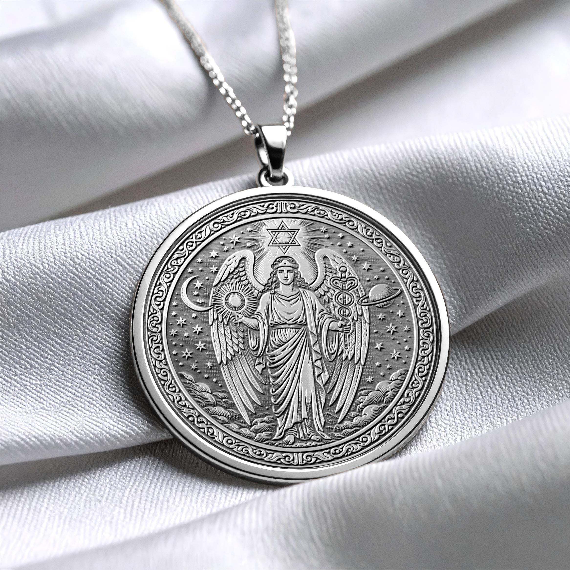 Archangel Raphael Necklace , Guidance and Healing Talisman -79