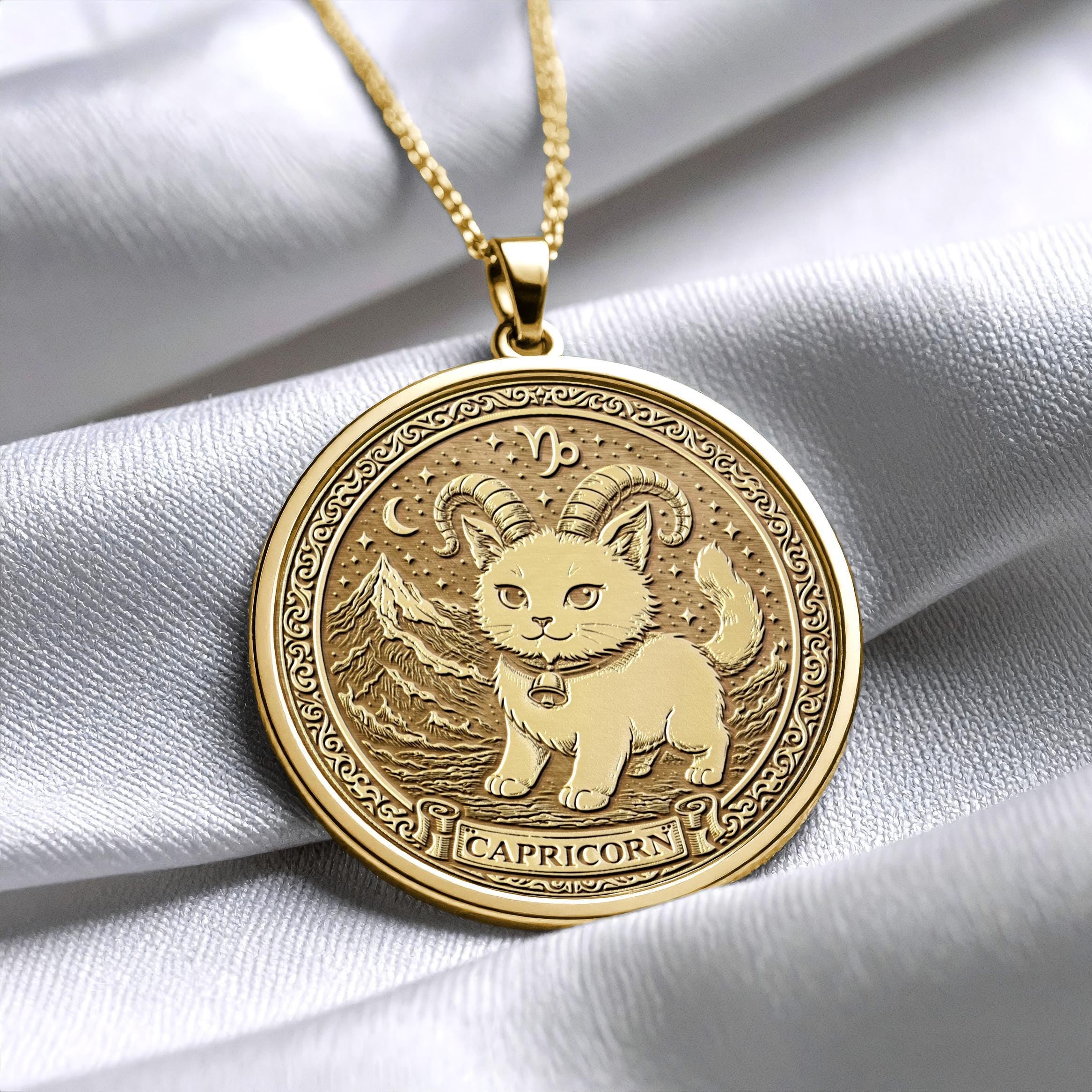 Capricorn Dog Pendant – Zodiac Charm Necklace, Loyal Gift -497