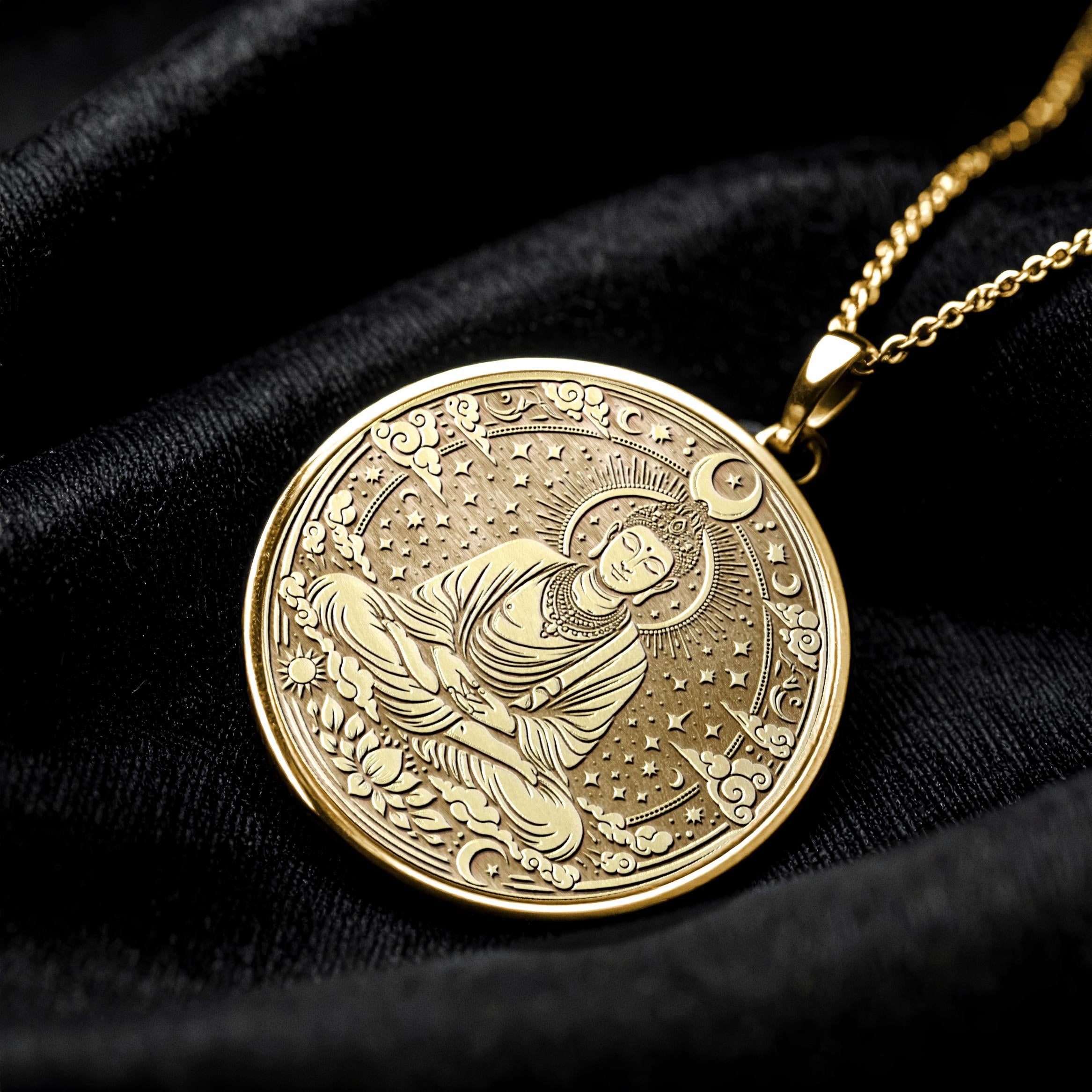 Celestial Buddha Pendant Spiritual Necklace -343