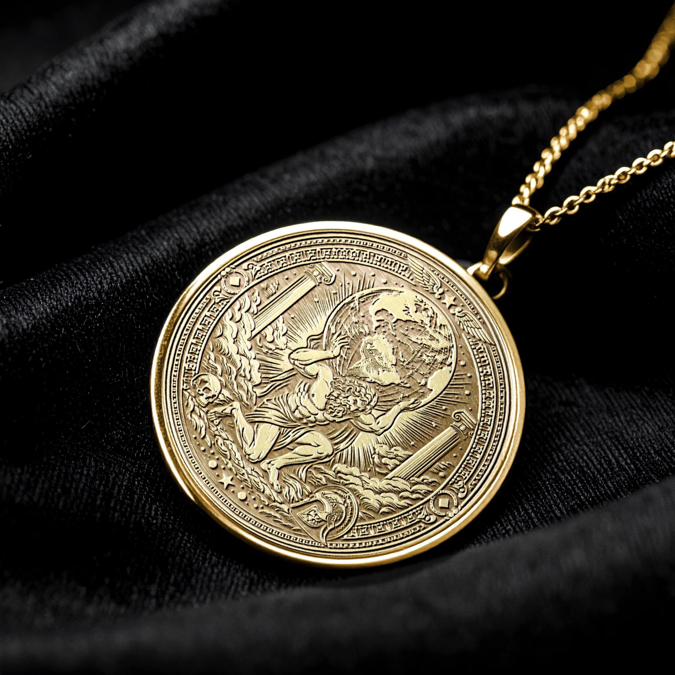 Atlas Medallion Carrying the Weight of the World - 308