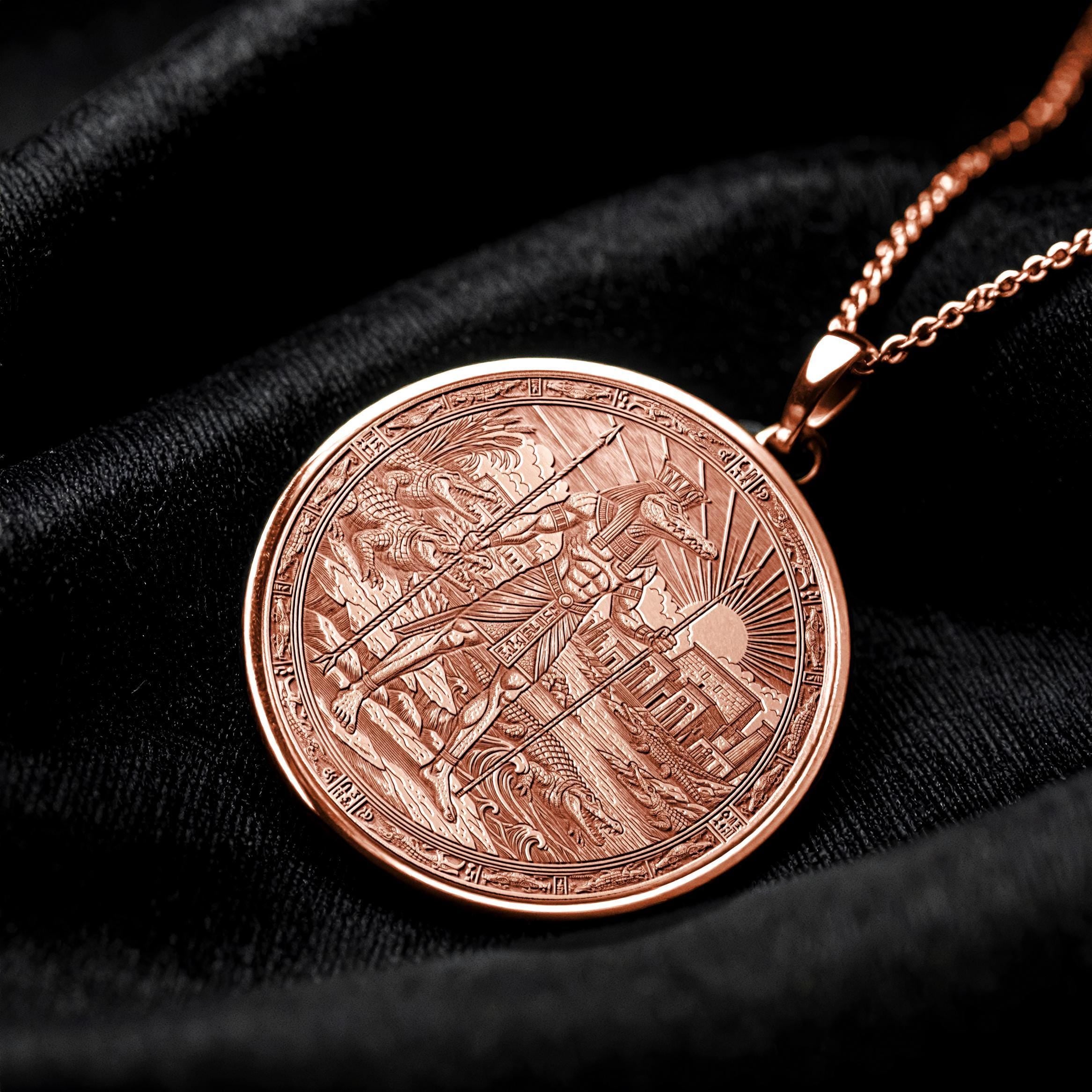 Ancient Egyptian Sobek Necklace, Strength and Protection Pendant  , Guardian of Nile-33