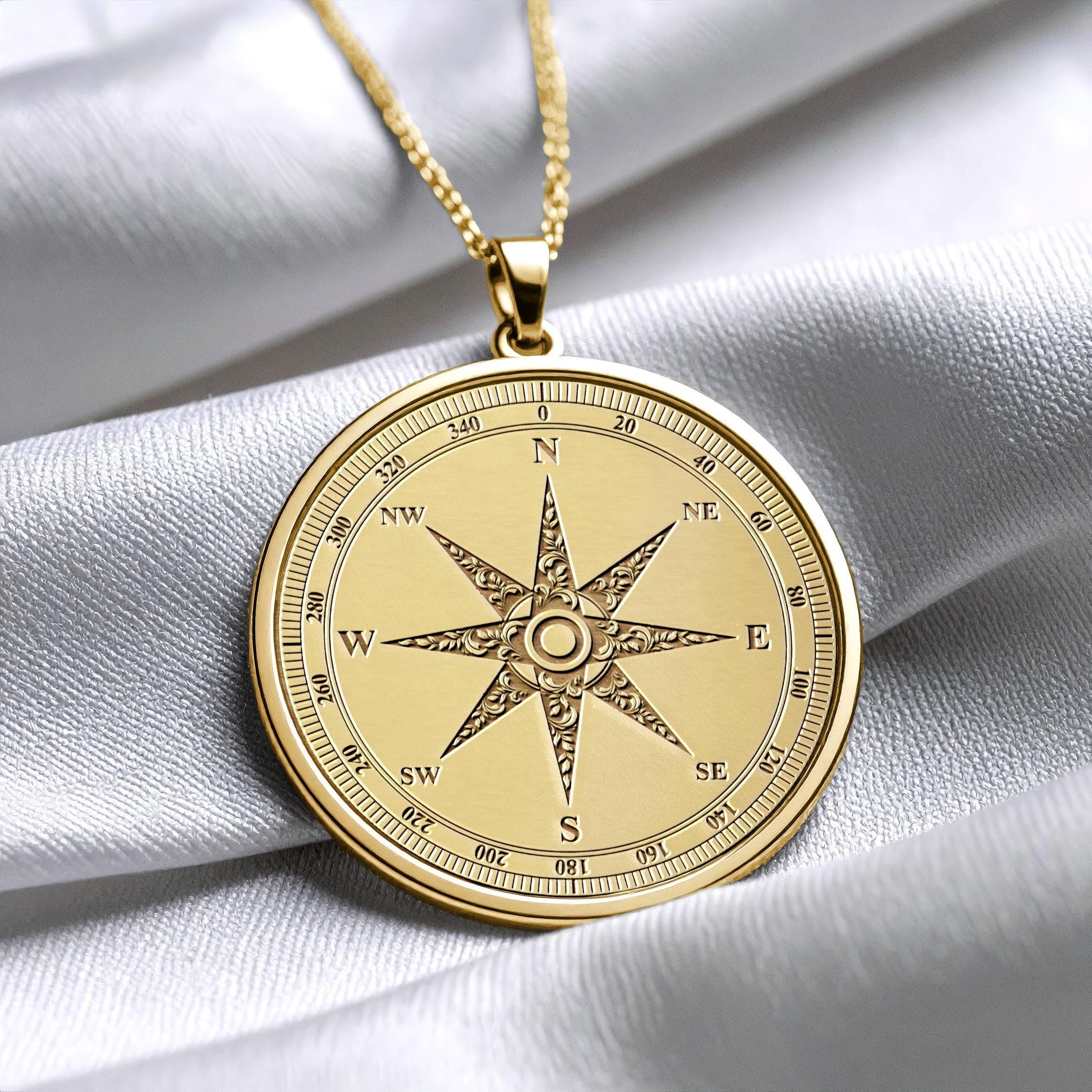 Compass Pendant Navigation Necklace - 307