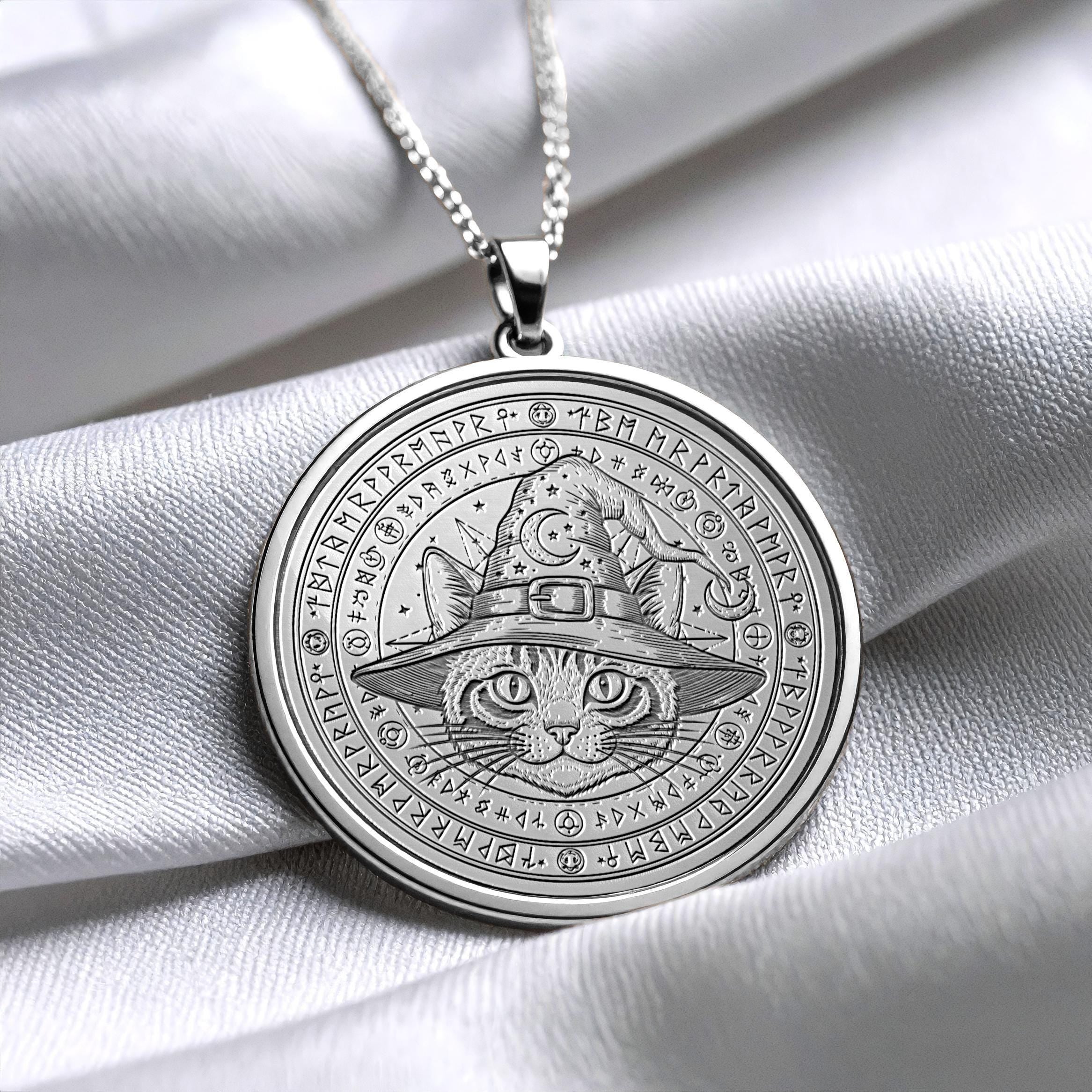 Cat Pendant Necklace, Handmade Animal Jewelry Gift for Cat Lovers -294