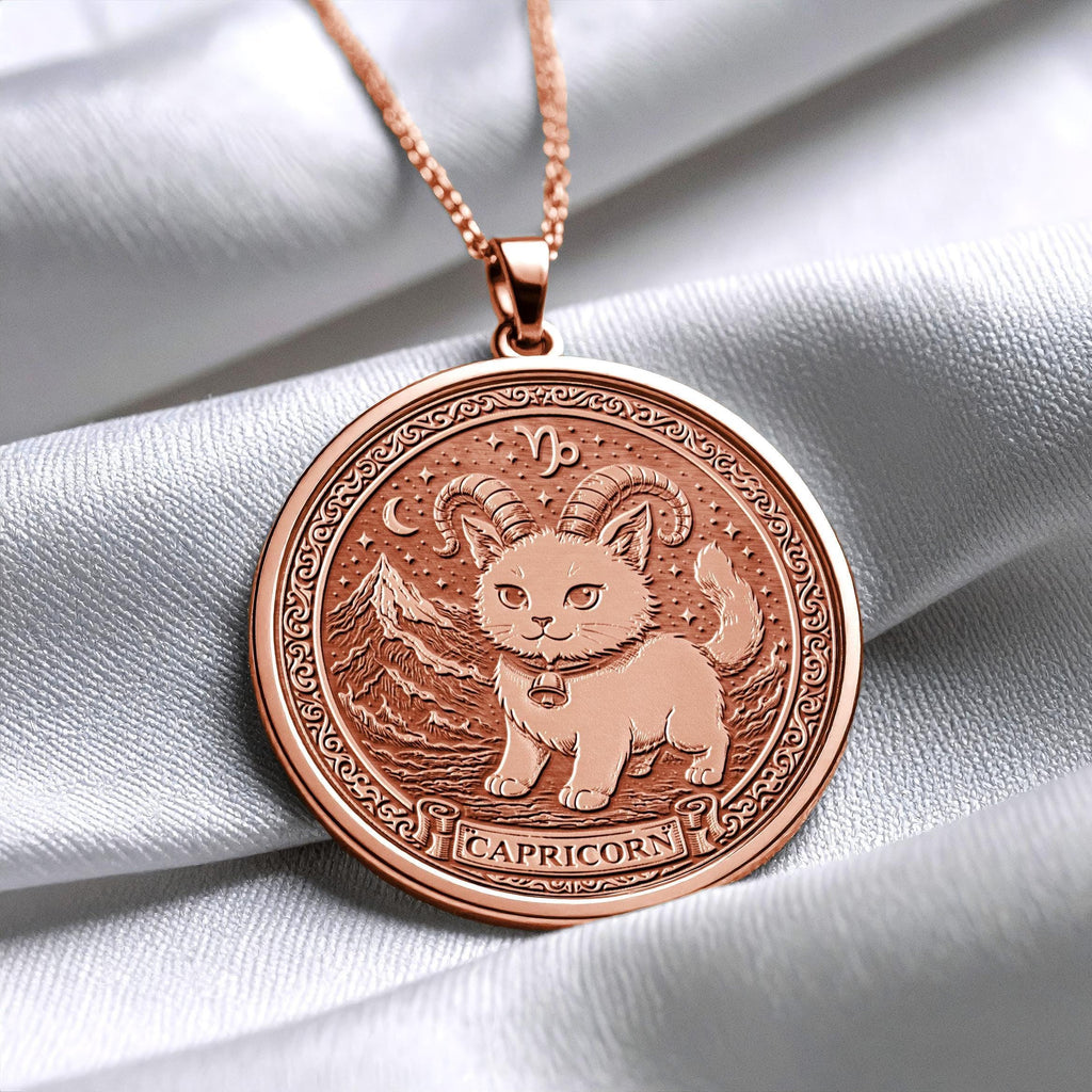 Capricorn Dog Pendant – Zodiac Charm Necklace, Loyal Gift -497