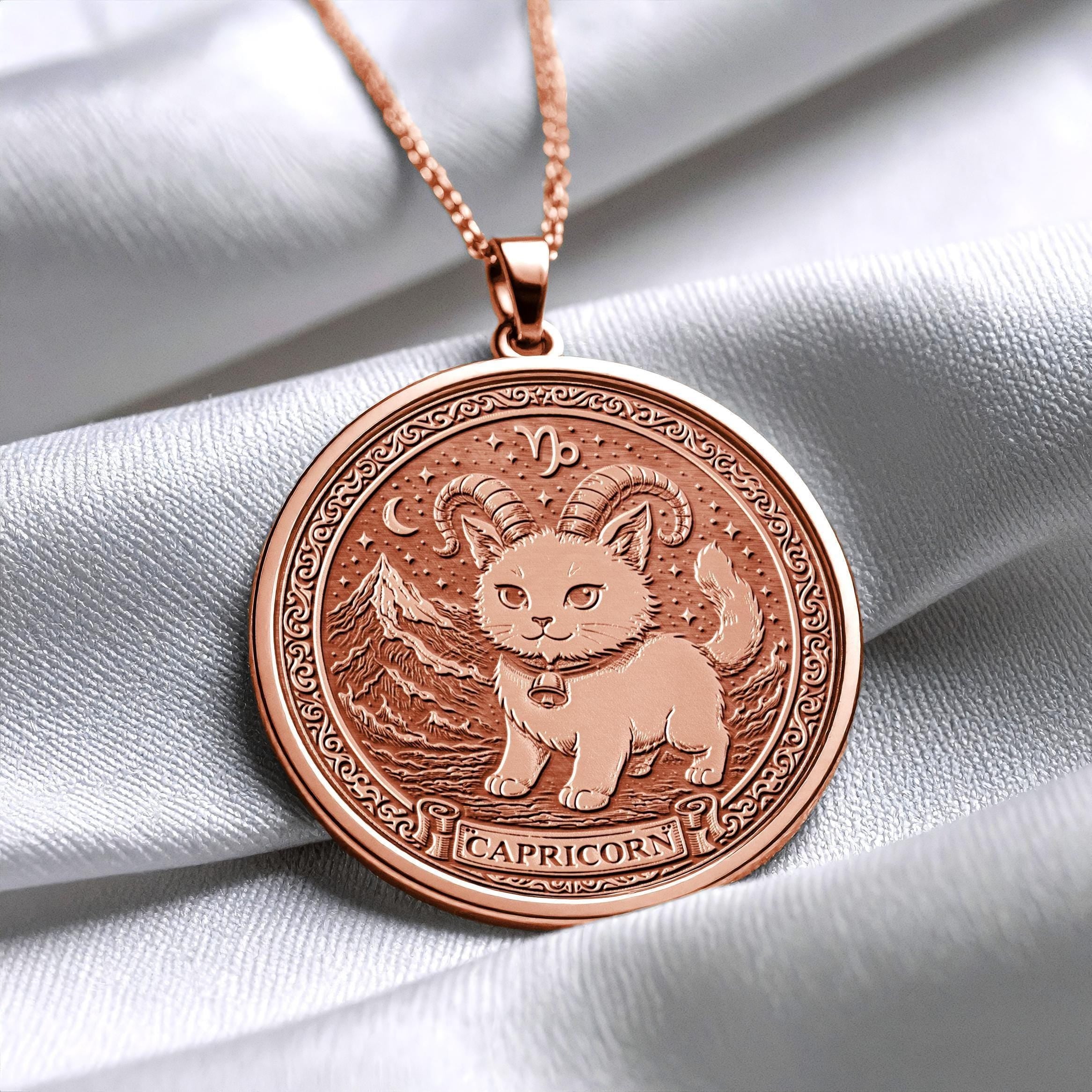Capricorn Dog Pendant – Zodiac Charm Necklace, Loyal Gift -497
