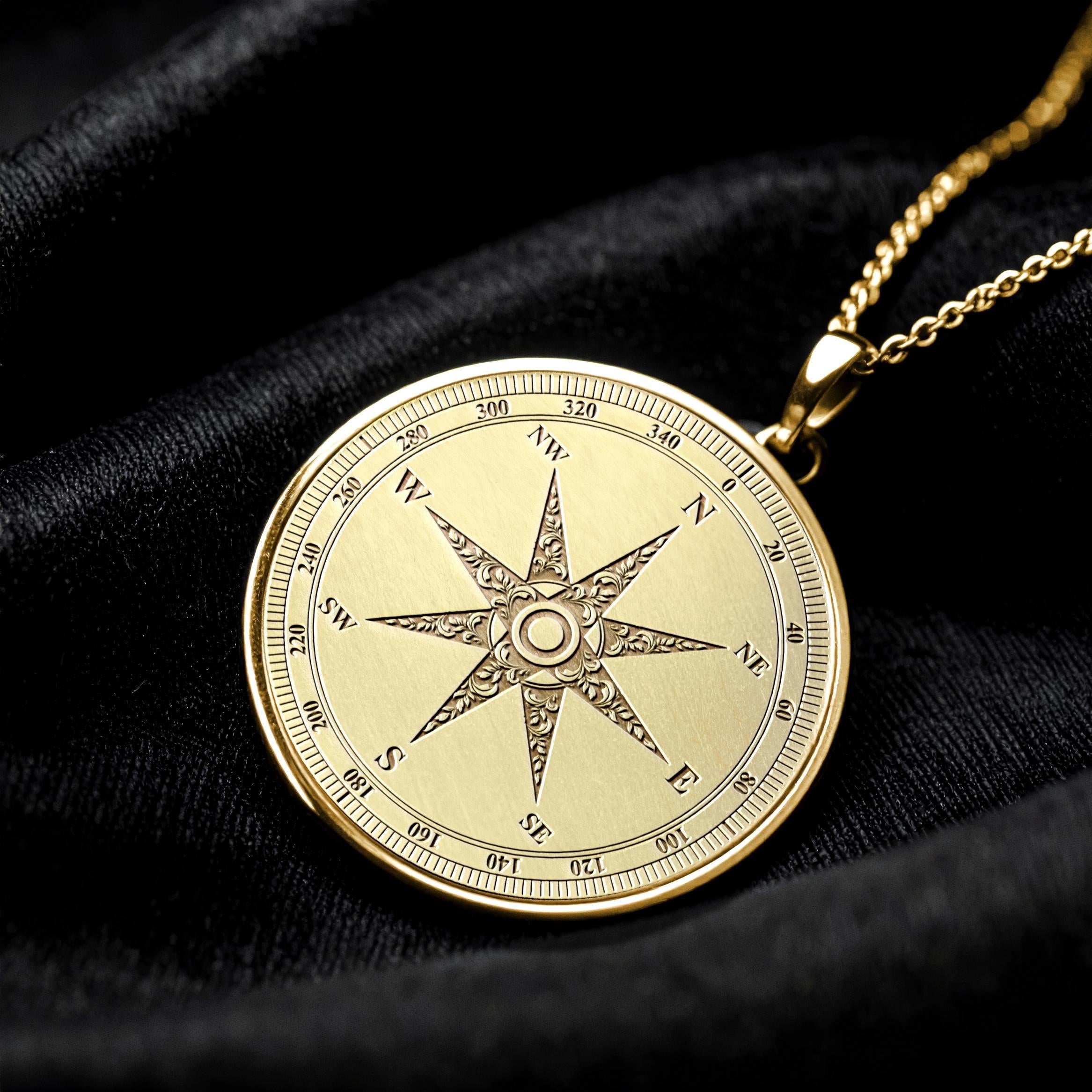 Compass Pendant Navigation Necklace - 307