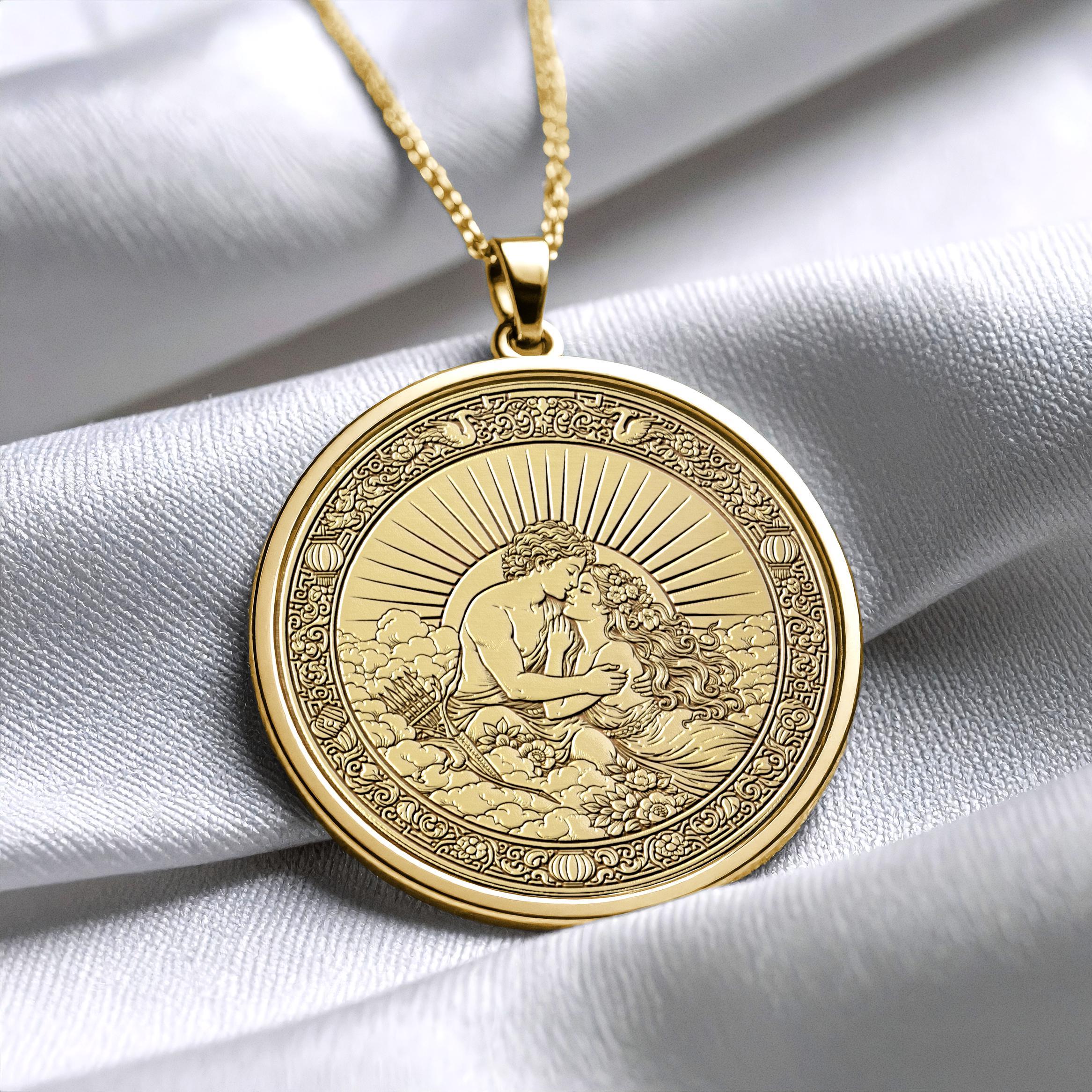 Cupid and Psyche Pendant Necklace Love Symbol -317