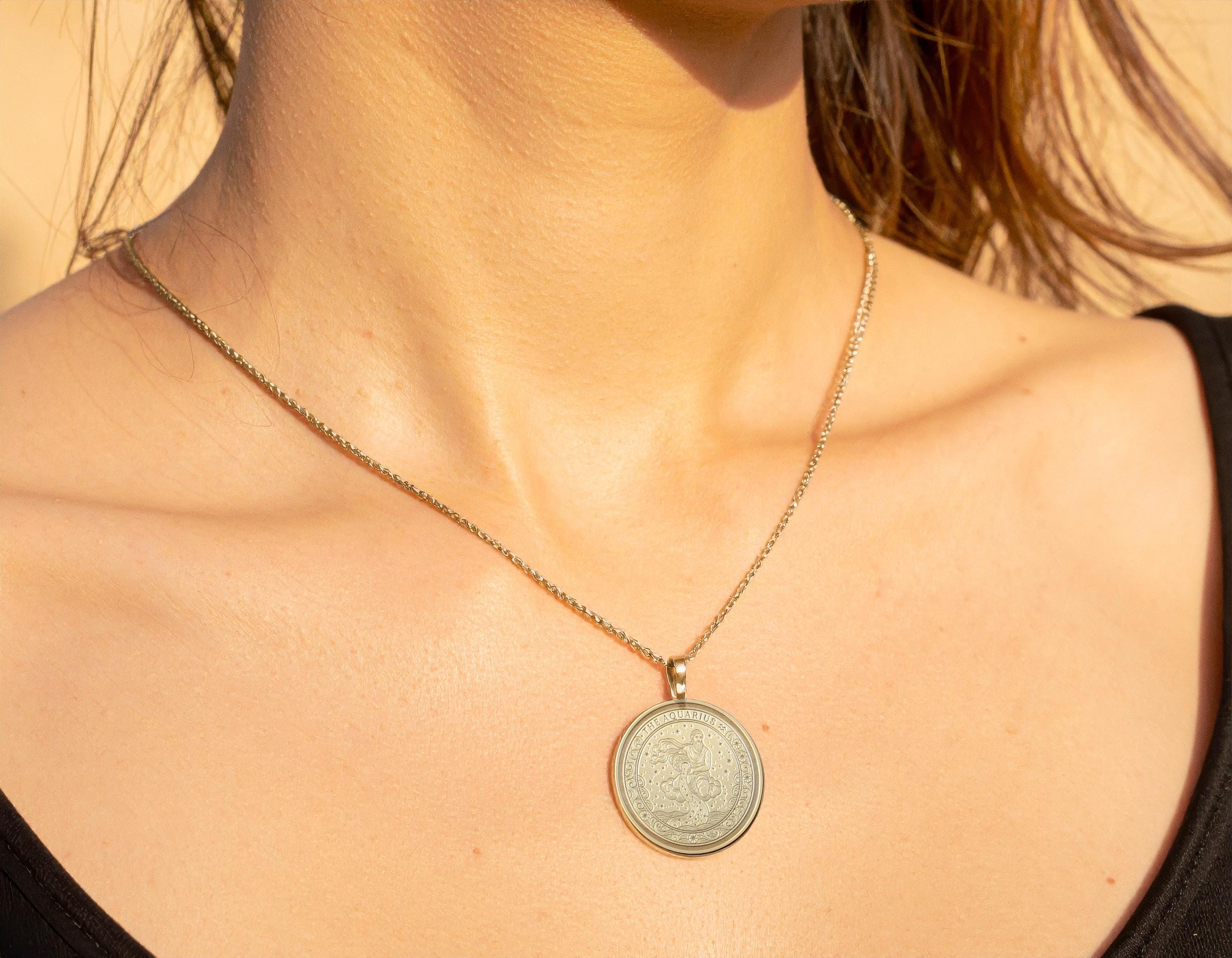 Aquarius Zodiac Pendant Necklace – Meaningful Astrology Jewelry -1