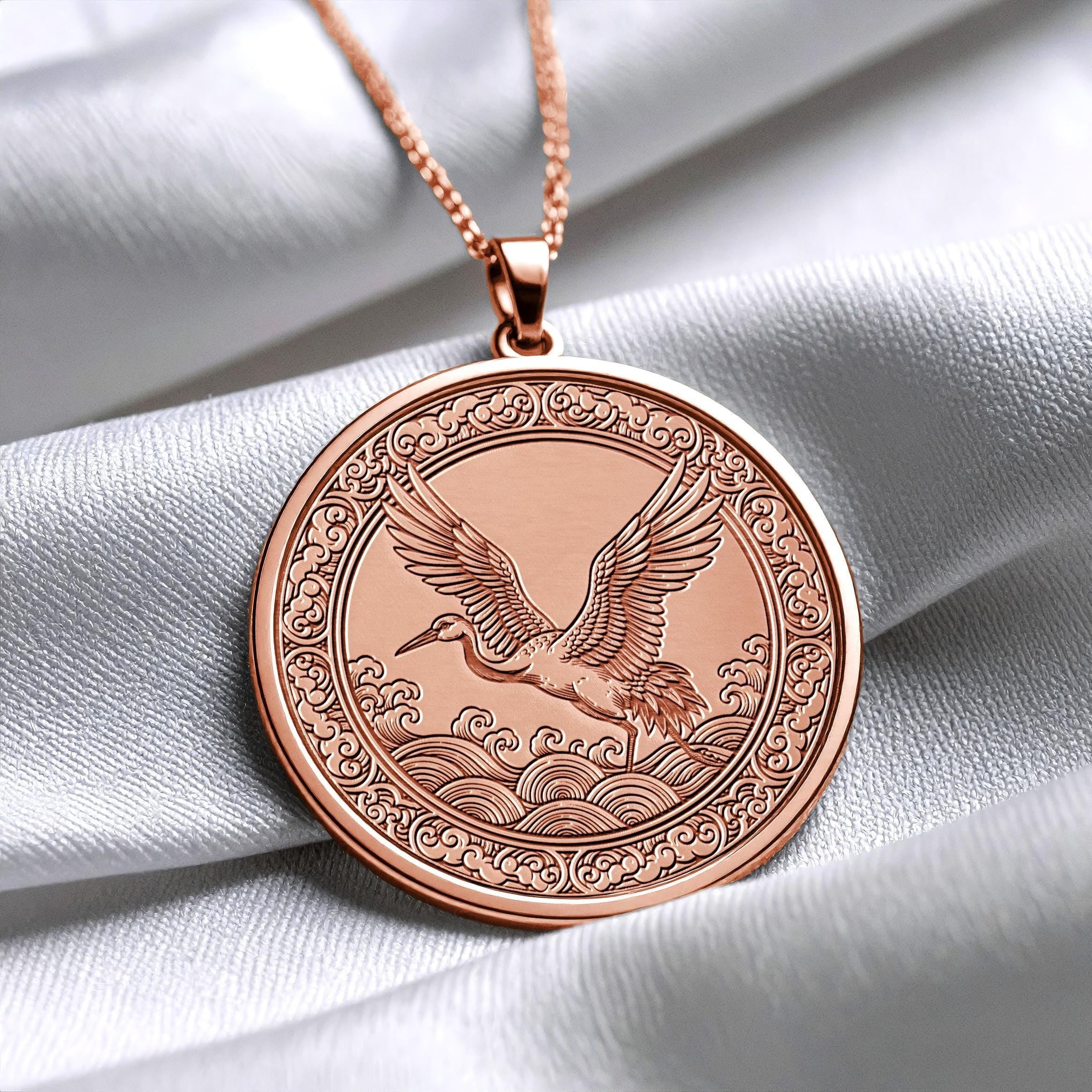 Crane Pendant Necklace –  Spiritual Bird Charm -225