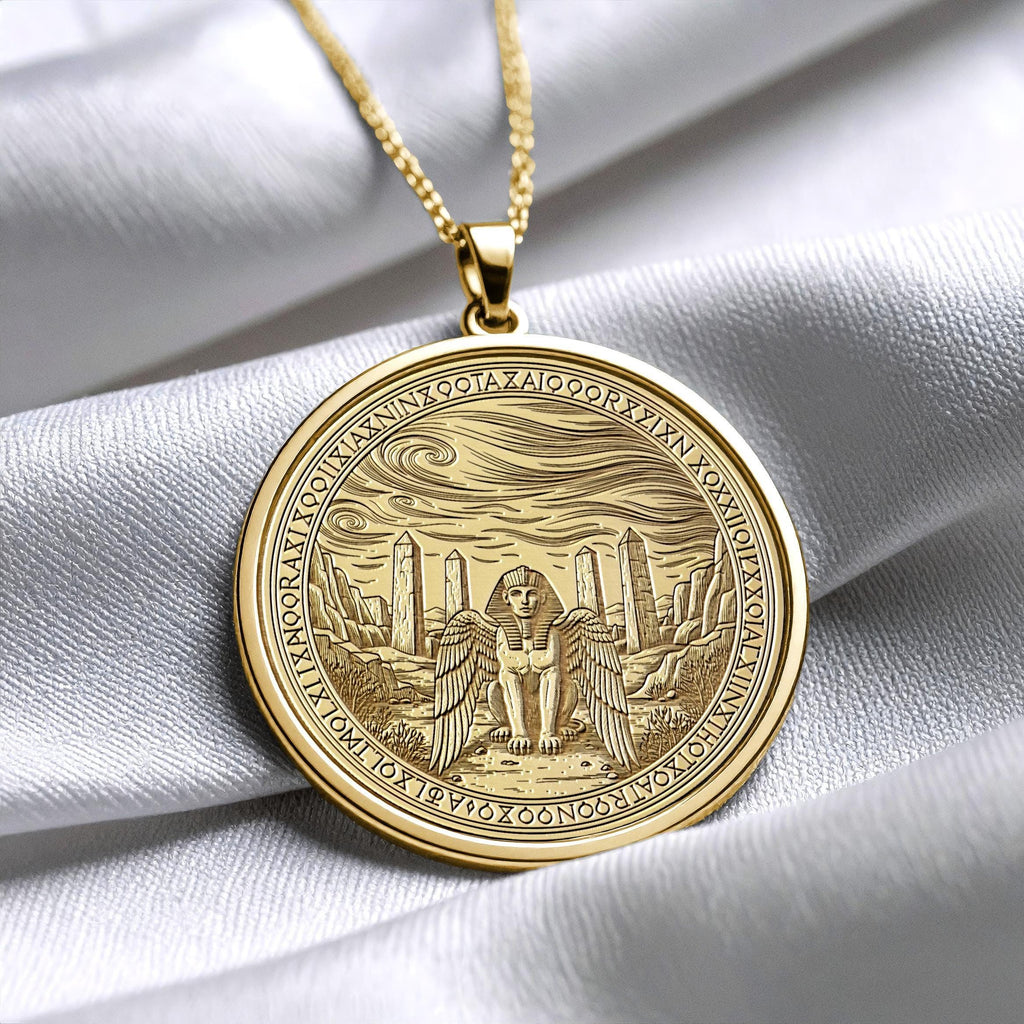 Ancient  Sphinx Necklace , Wisdom Talisman  Egyptian Jewelry -44