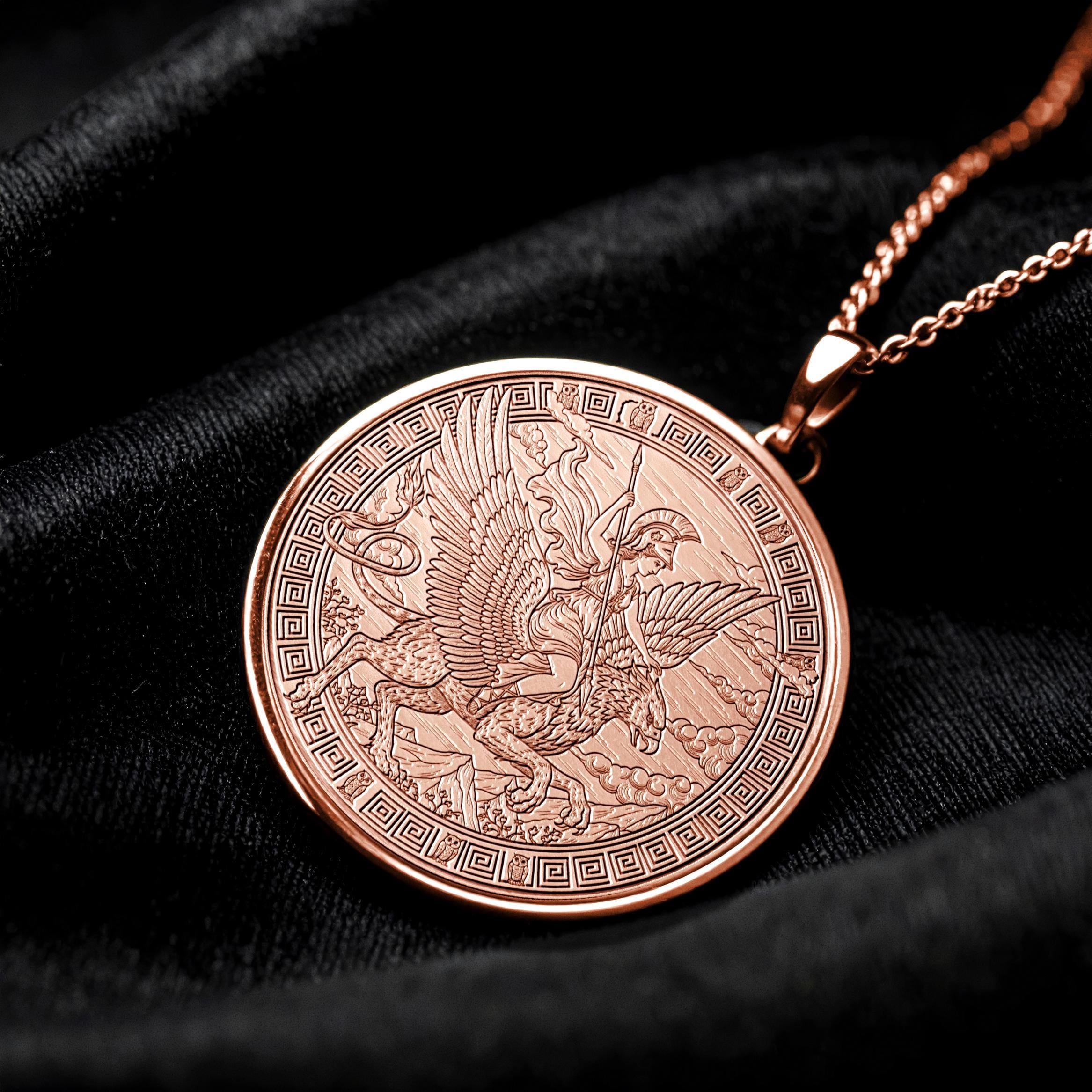 Athena Goddess Necklace – Greek Wisdom Medallion-55