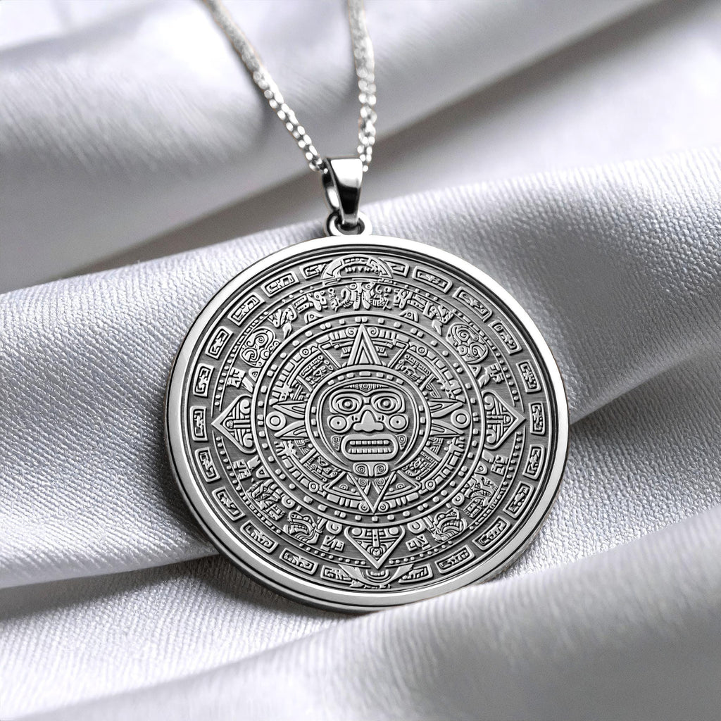 Aztec Sun Stone Necklace: Tonatiuh Pendant -175