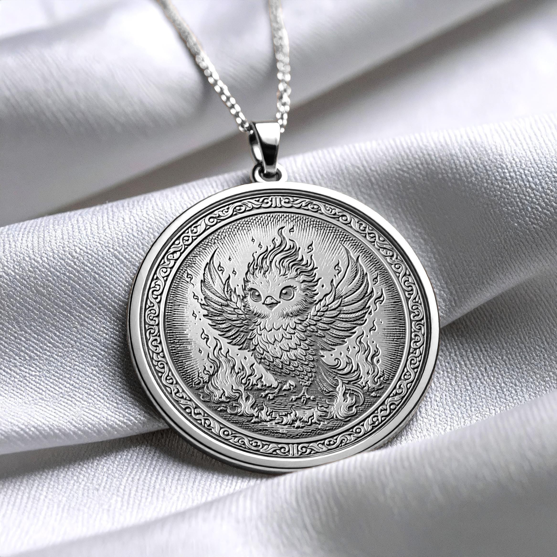 Baby Phoenix Necklace -Pendant Rebirth, Strength & Transformation -585