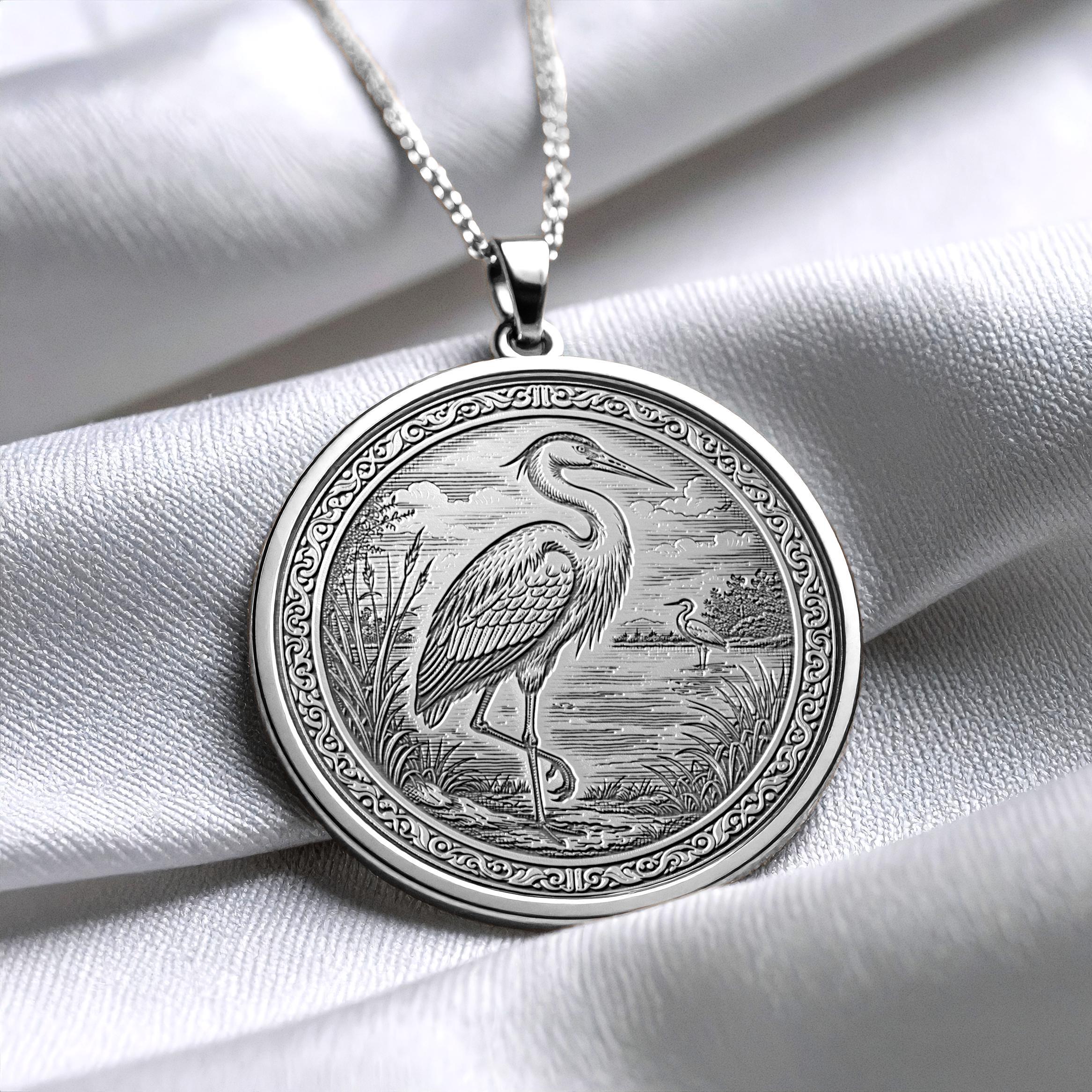 Crane Necklace – Zen Bird Pendant, Spiritual Harmony Jewelry -224