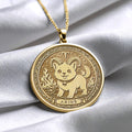 Aries Zodiac Pendant – Fire Sign Necklace with Dog -495
