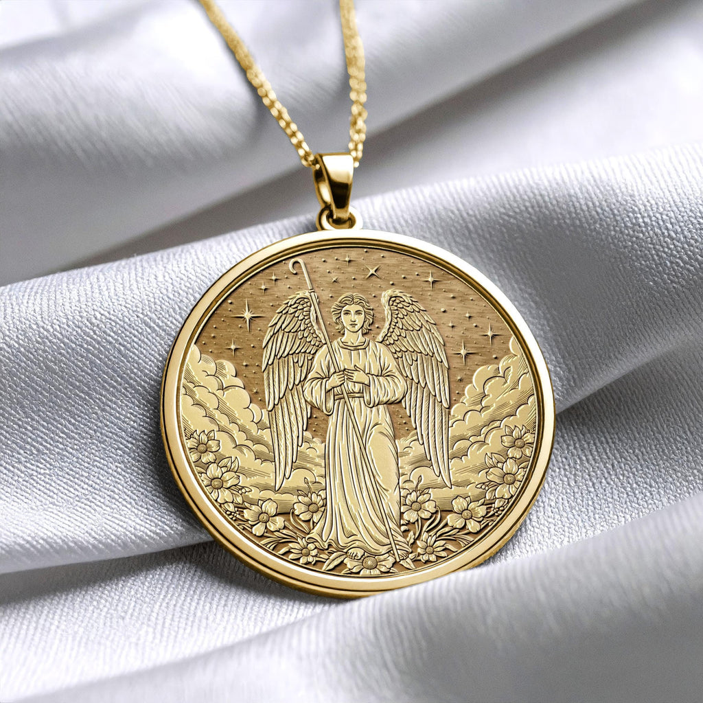 Archangel Raphael Necklace, Faith and Protection Symbol,  -76