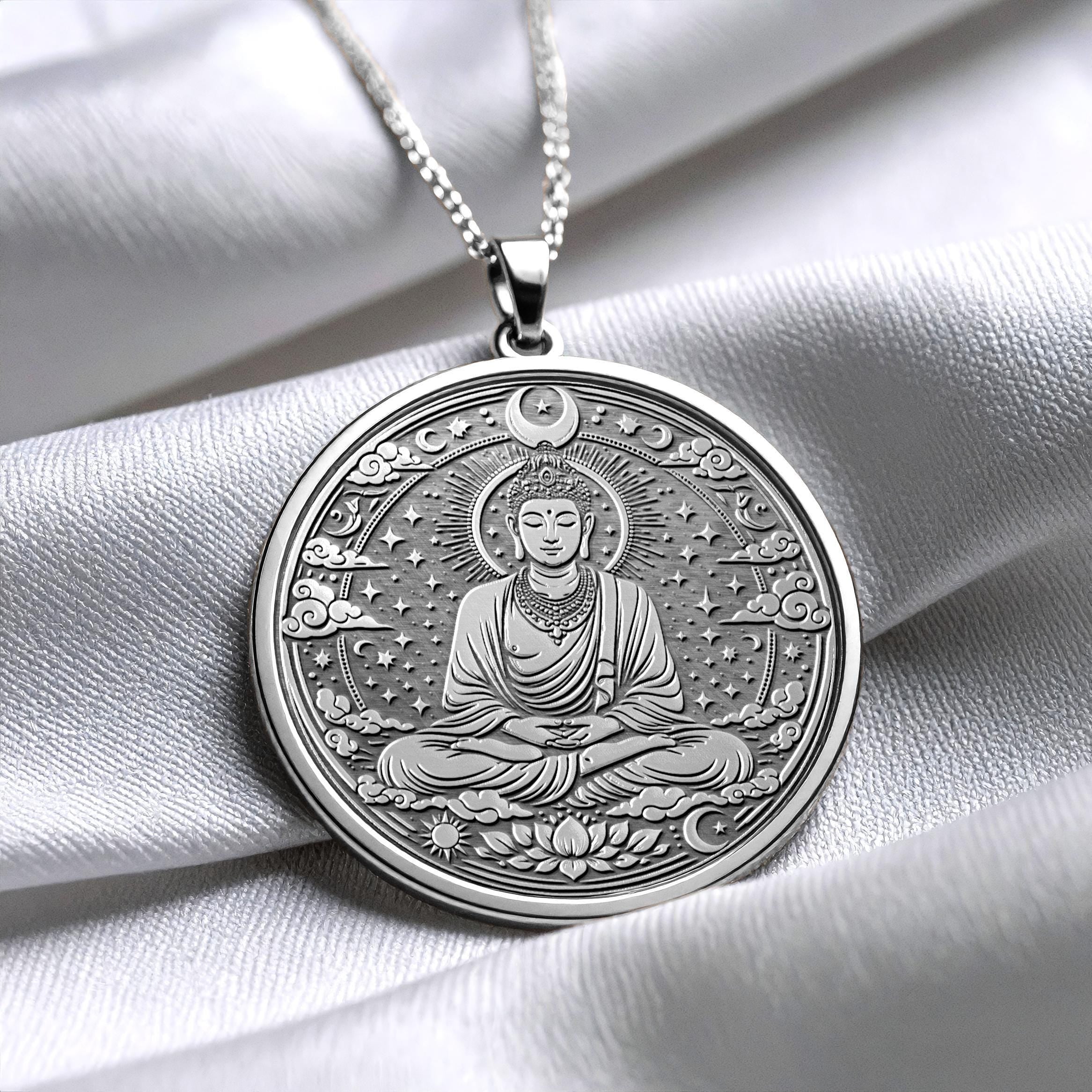 Celestial Buddha Pendant Spiritual Necklace -343