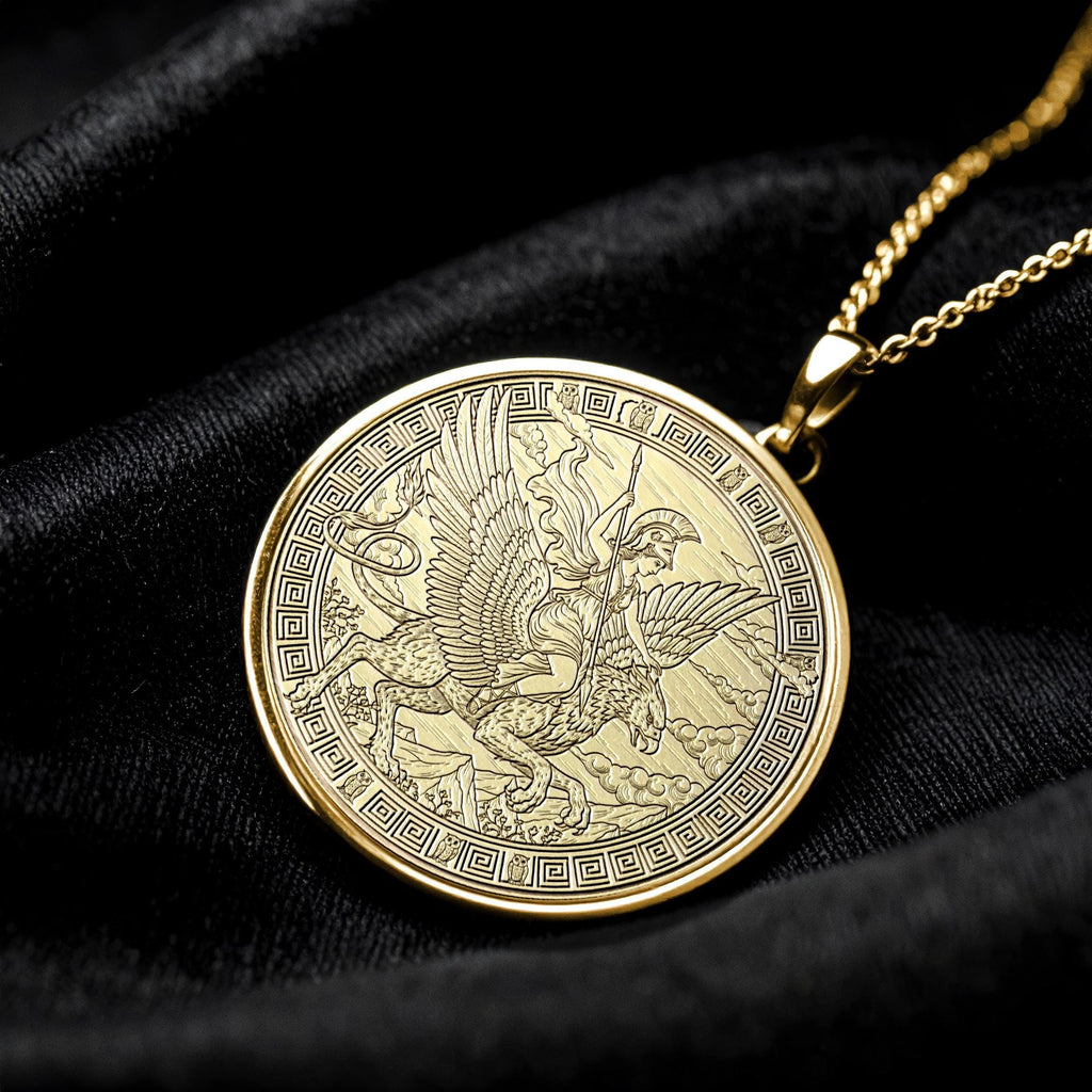 Athena Goddess Necklace – Greek Wisdom Medallion-55