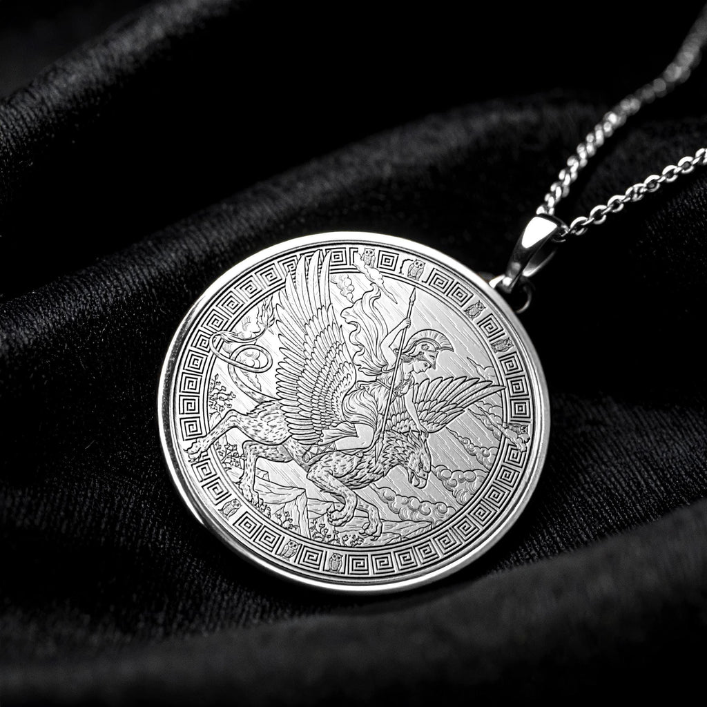 Athena Goddess Necklace – Greek Wisdom Medallion-55