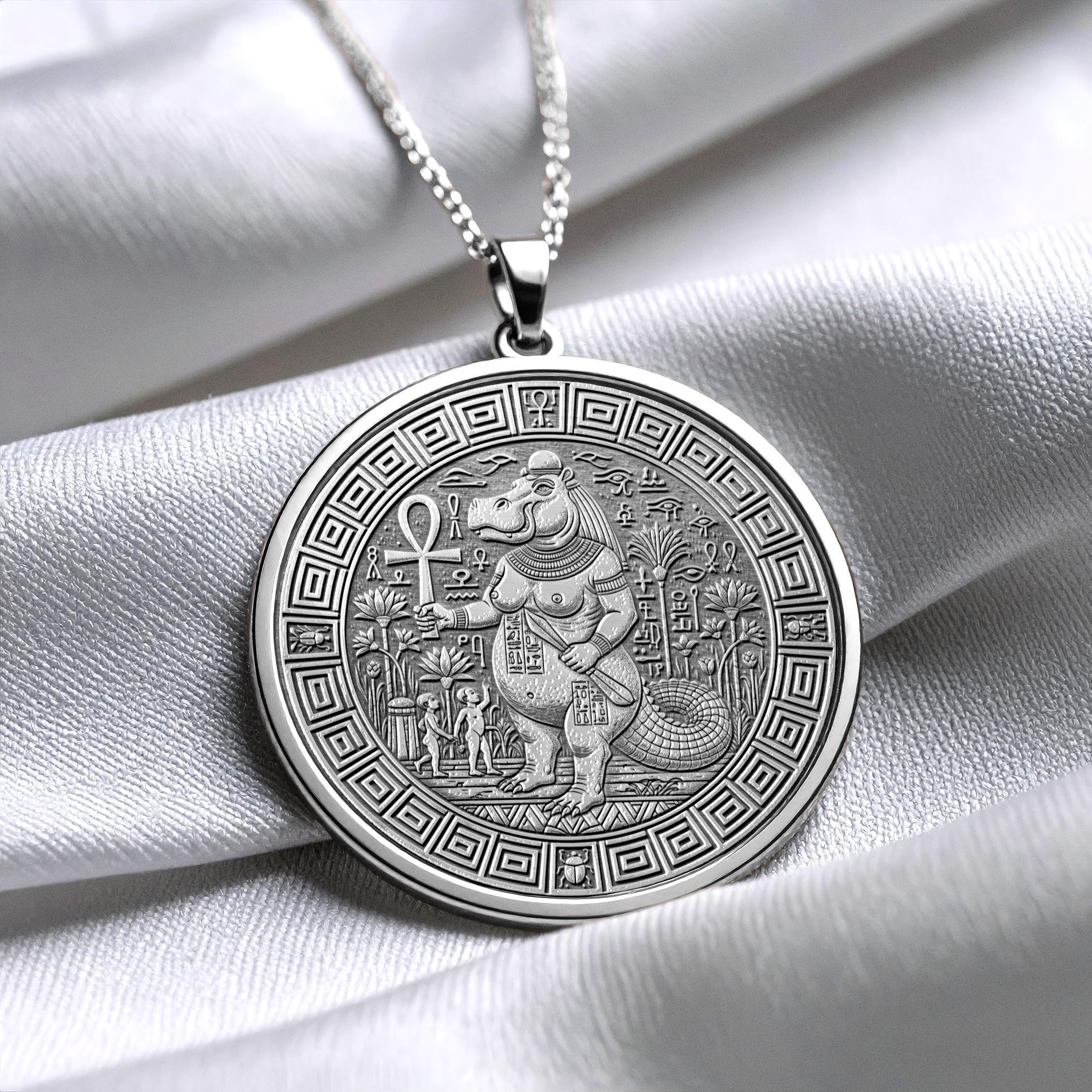 Ancient Egyptian Taweret Pendant Necklace : Protector of Mothers and Children -32