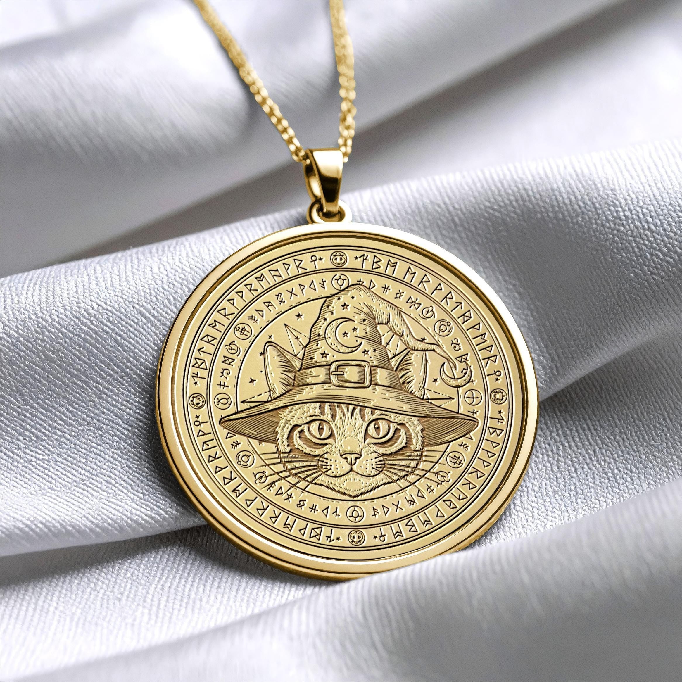 Cat Pendant Necklace, Handmade Animal Jewelry Gift for Cat Lovers -294