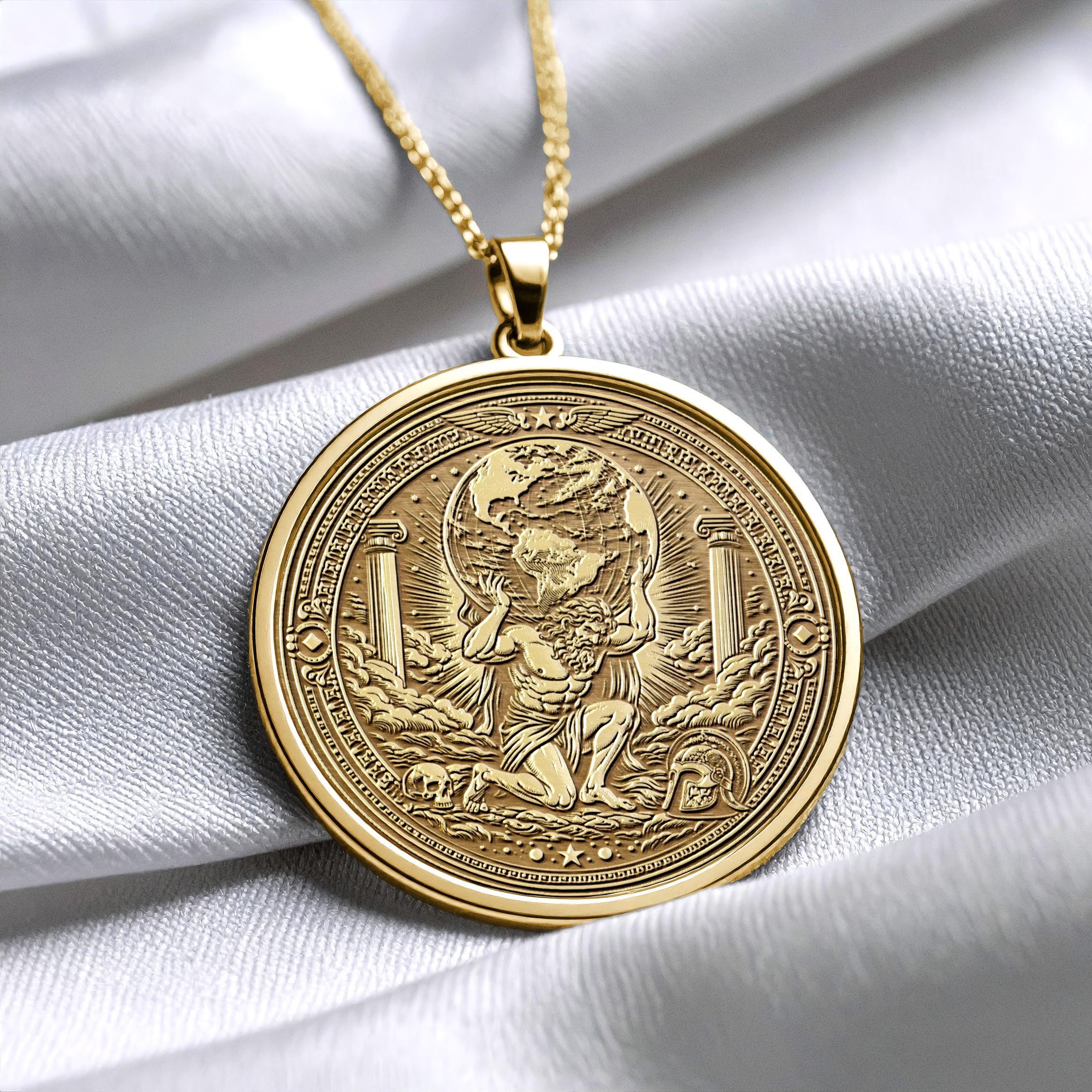 Atlas Medallion Carrying the Weight of the World - 308