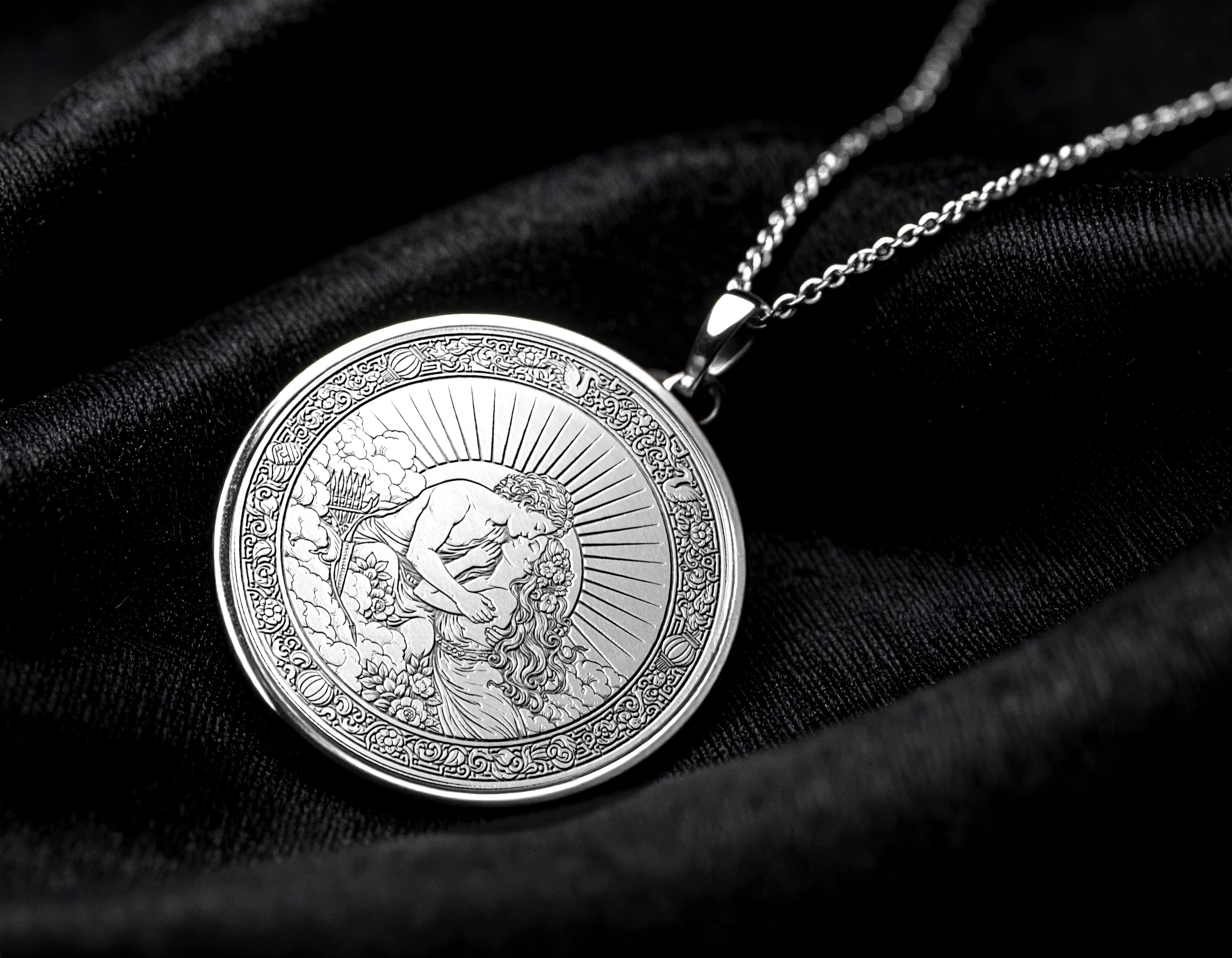 Cupid and Psyche Pendant Necklace Love Symbol -317