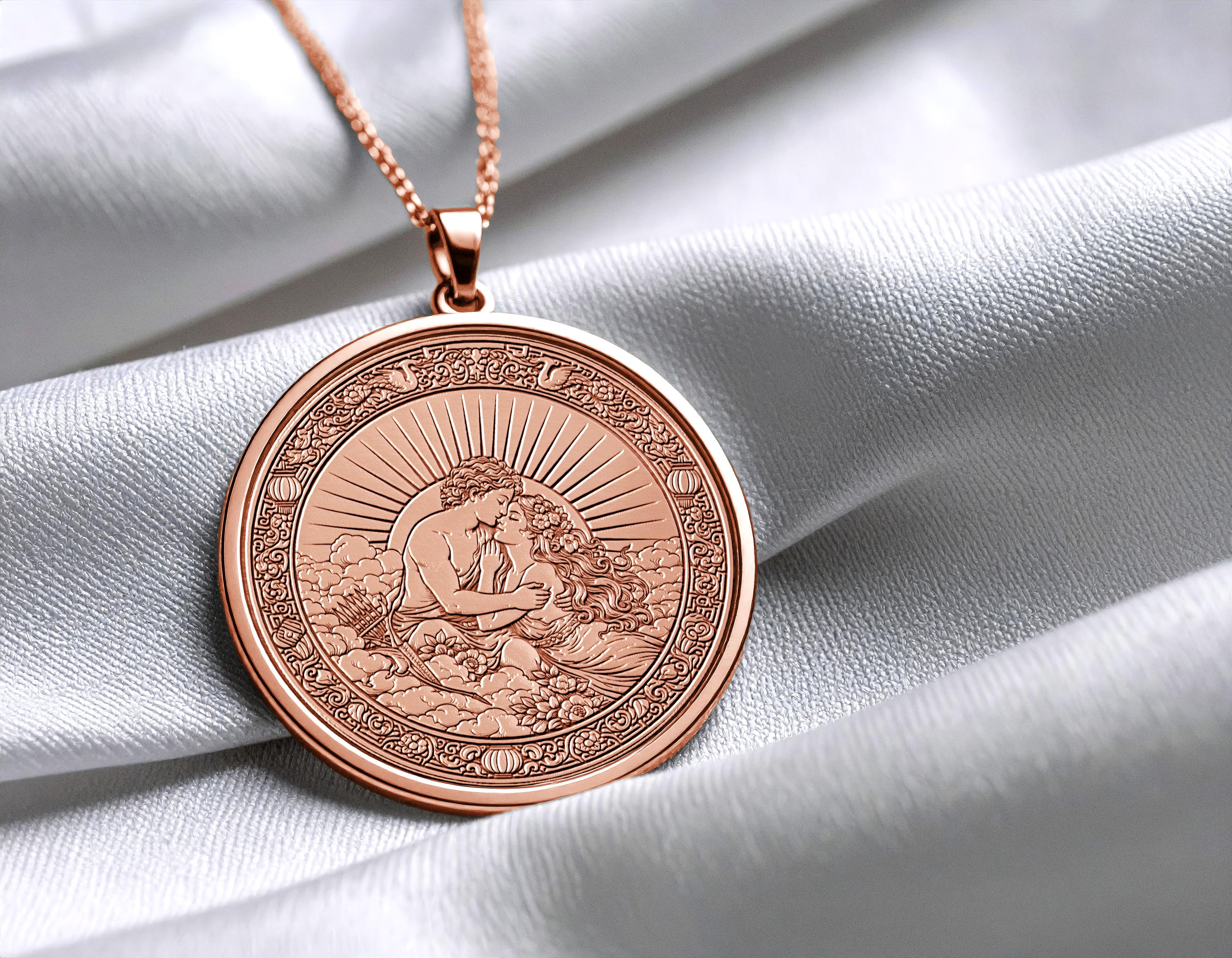 Cupid and Psyche Pendant Necklace Love Symbol -317