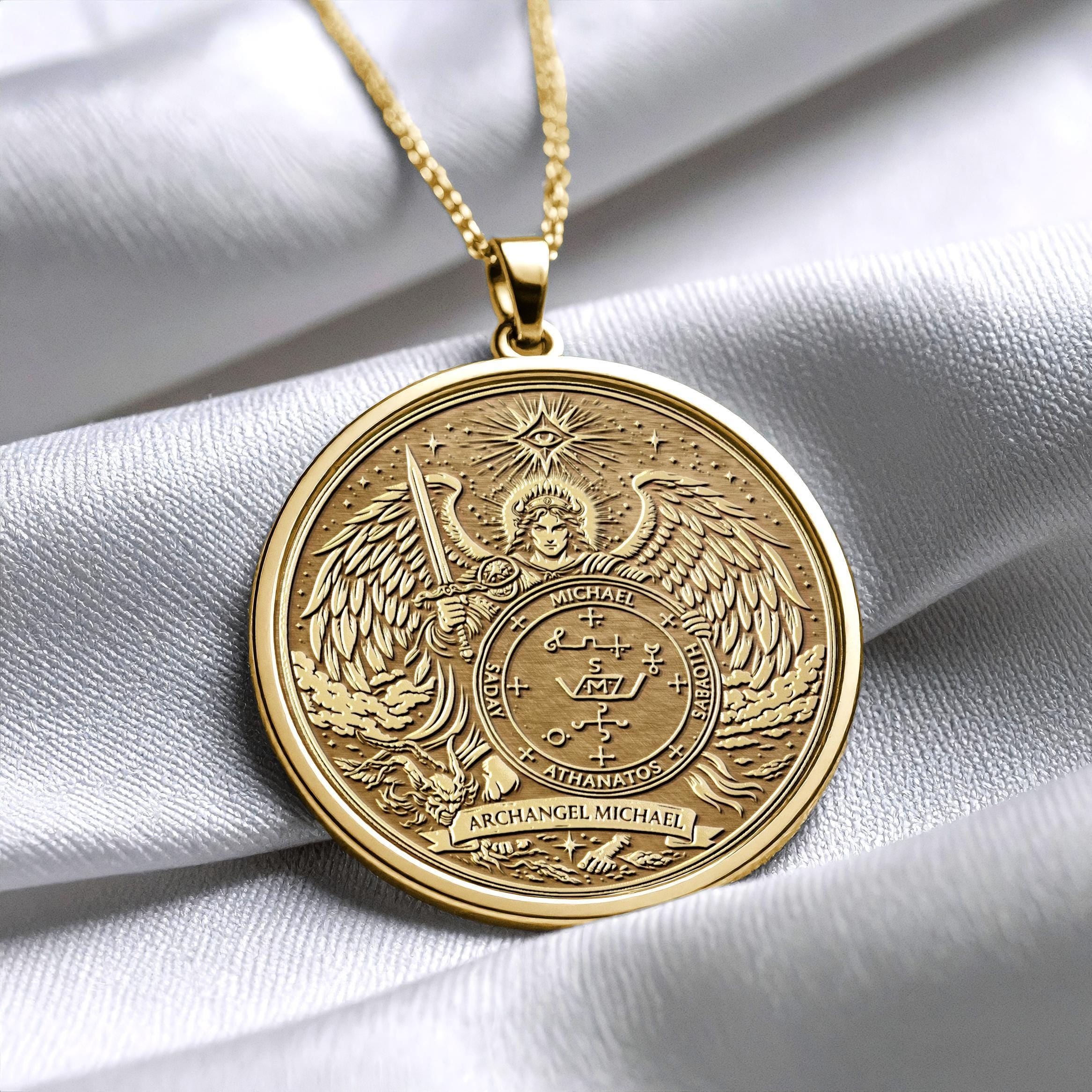 Archangel Michael Sigil Necklace - Protection Pendant  -94