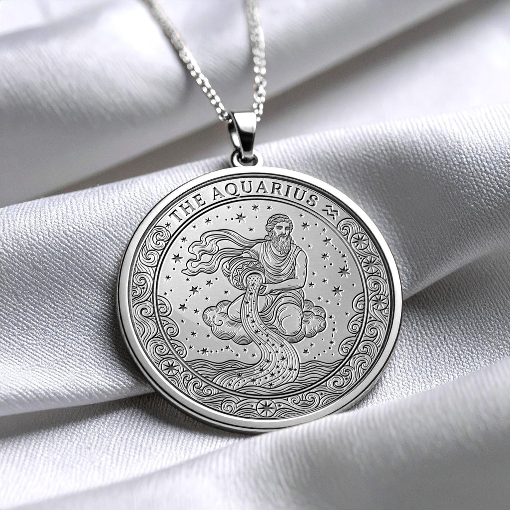 Aquarius Zodiac Pendant Necklace – Meaningful Astrology Jewelry -1