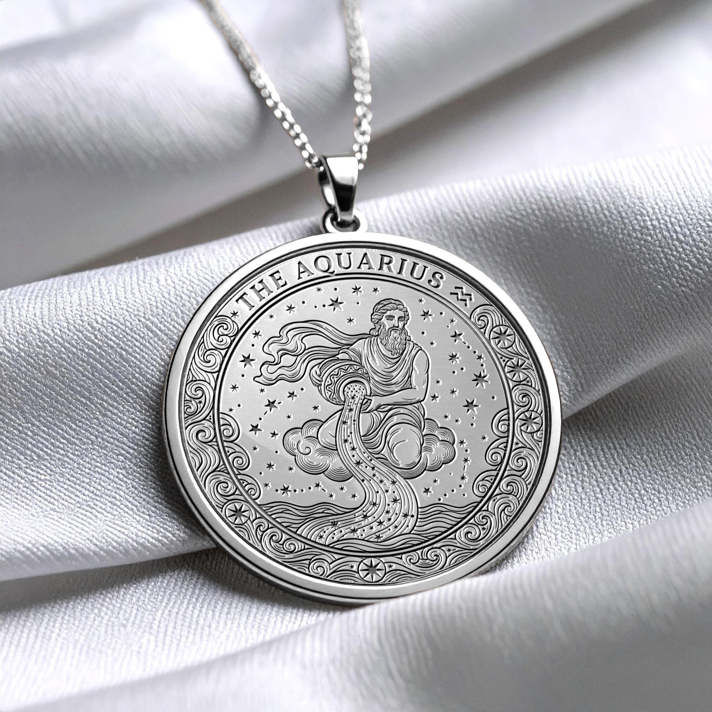 Aquarius Zodiac Pendant Necklace – Meaningful Astrology Jewelry -1