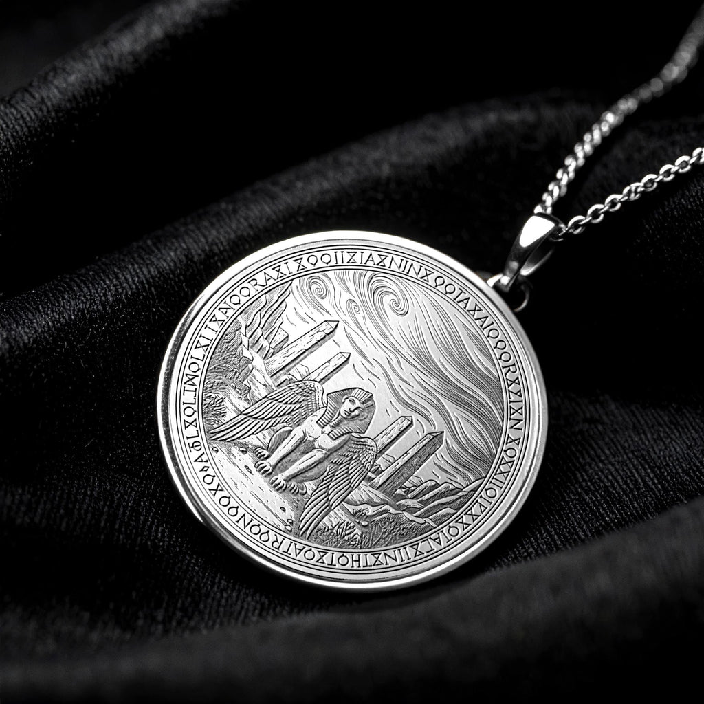 Ancient  Sphinx Necklace , Wisdom Talisman  Egyptian Jewelry -44