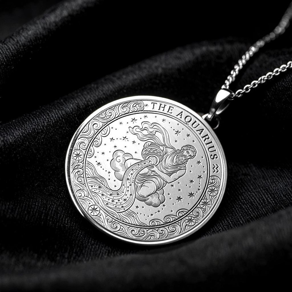 Aquarius Zodiac Pendant Necklace – Meaningful Astrology Jewelry -1