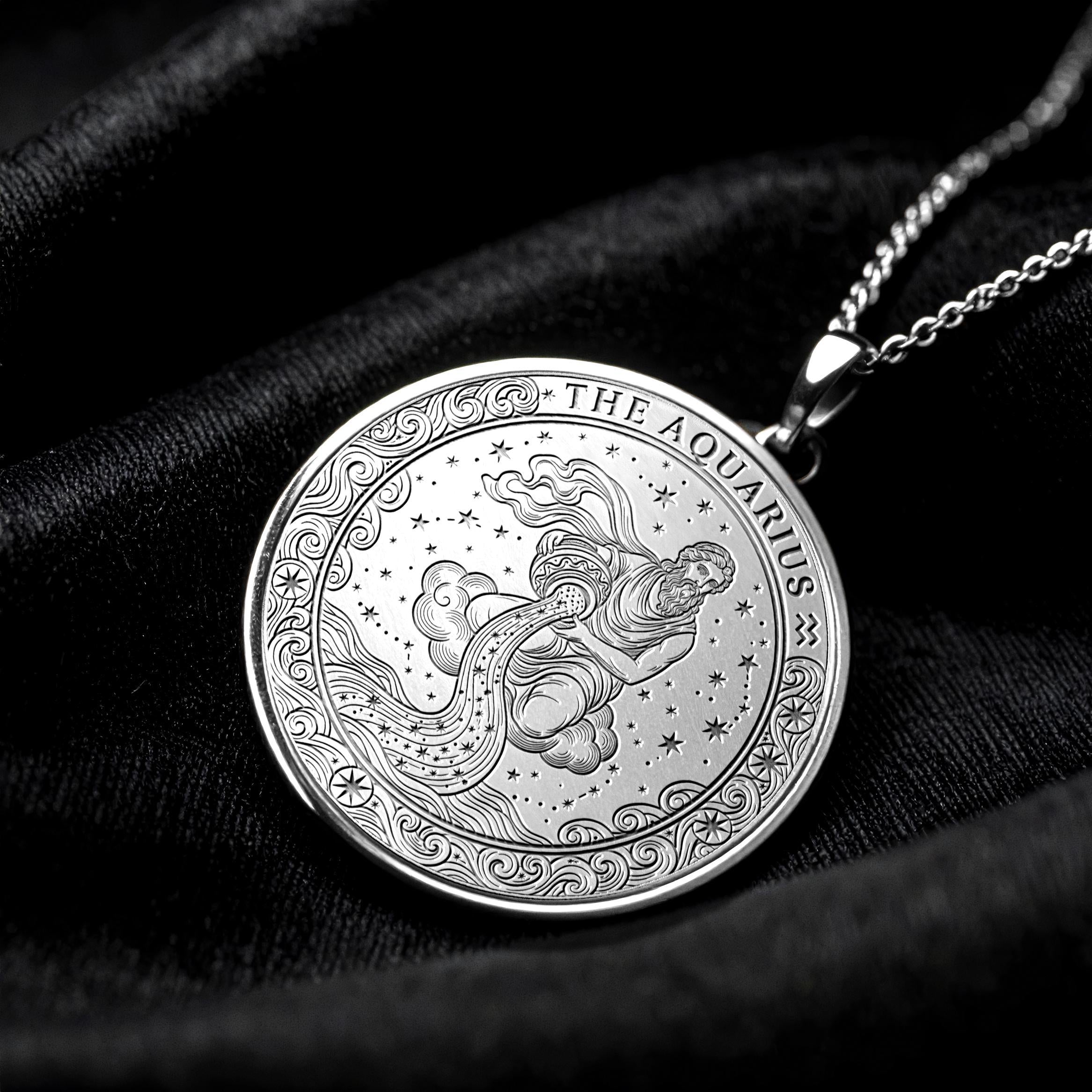 Aquarius Zodiac Pendant Necklace – Meaningful Astrology Jewelry -1