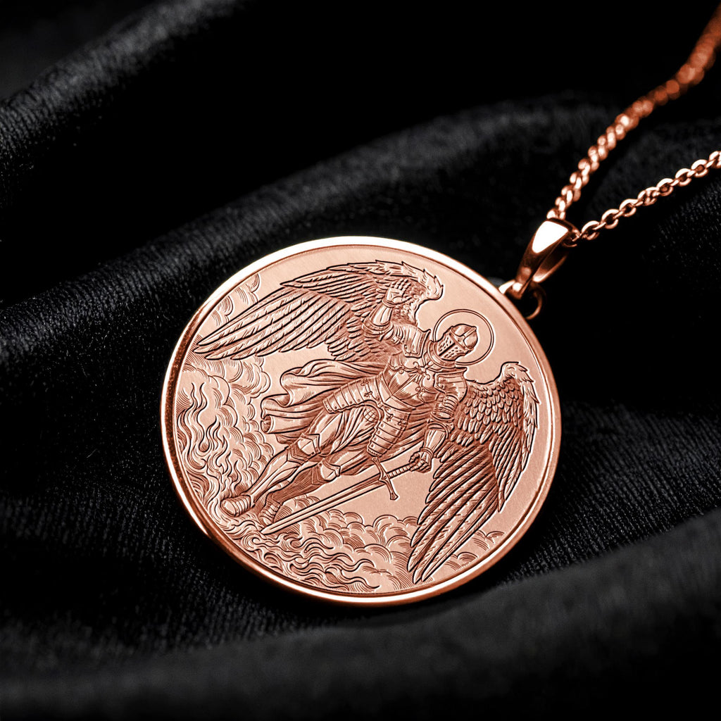 14K Archangel Michael Pendant – Divine Protection Necklace -89