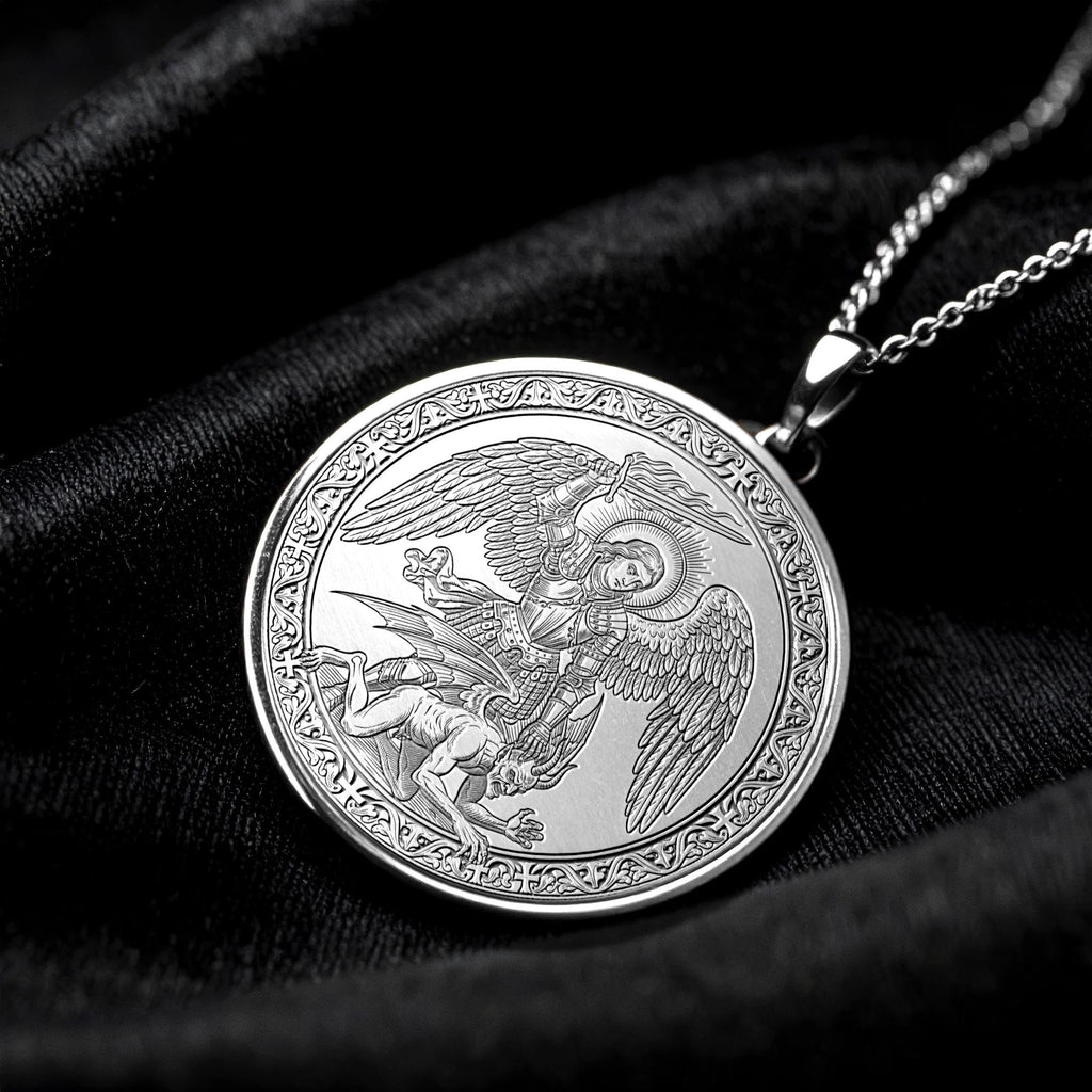 Archangel Saint Michael Protection Pendant Locket, Gold Warrior Angel Jewelry , Christmass Gift -90