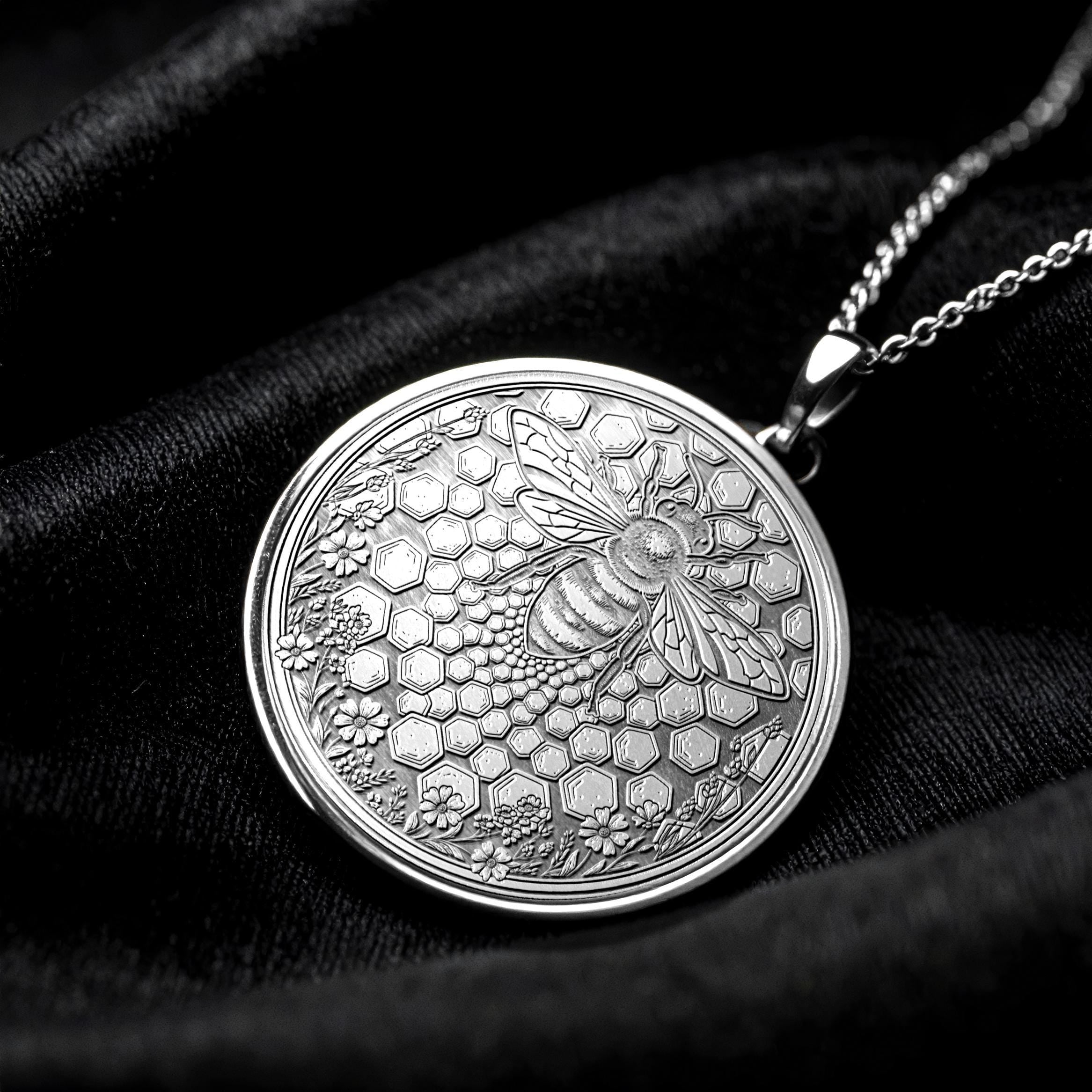 Bee Pendant Honey Bee Jewelry Necklace -199