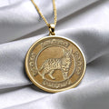 Bengal Cat Medallion Pendant, Timeless Gold & Sterling Silver Necklace